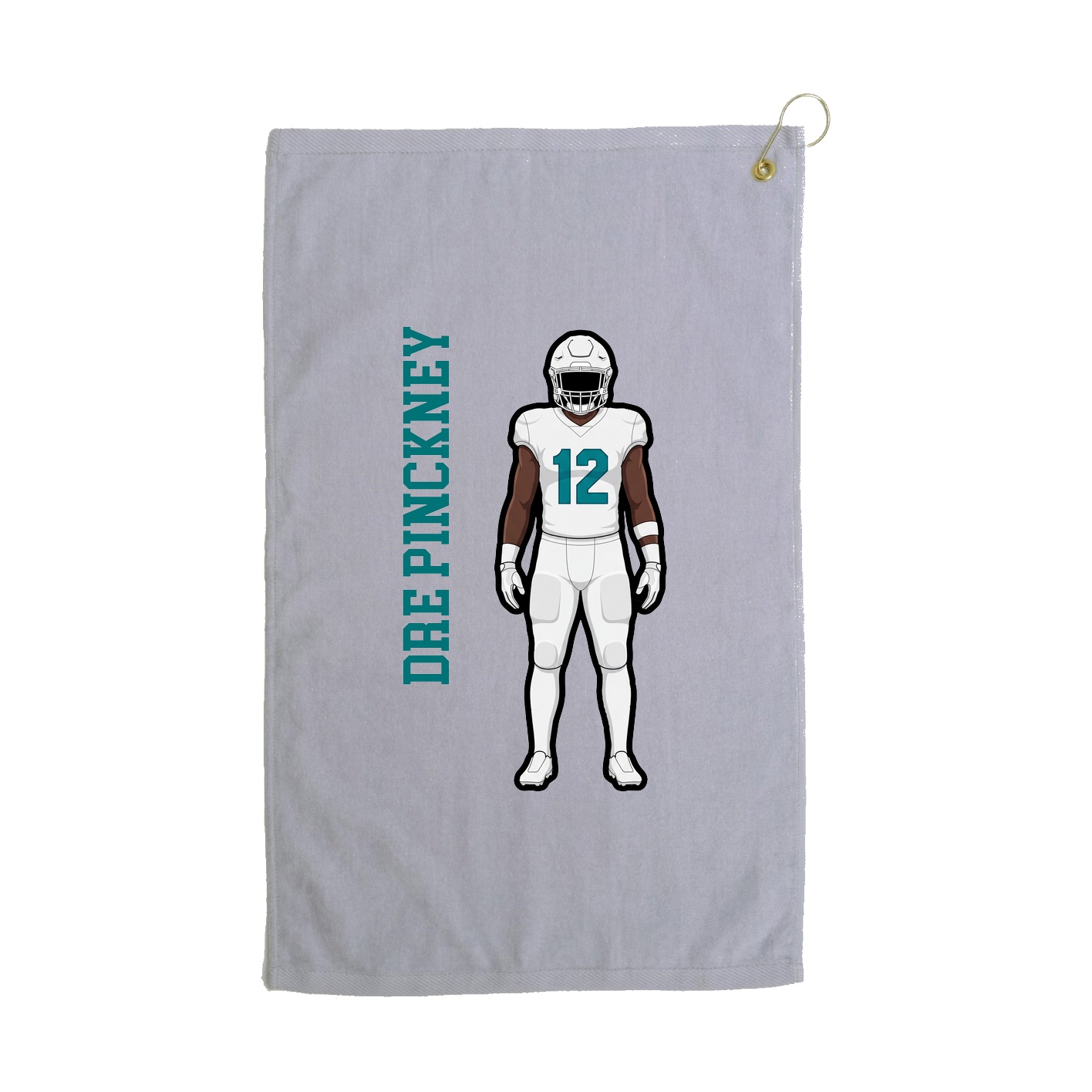 Golf Towel — Name Vertical in Grey