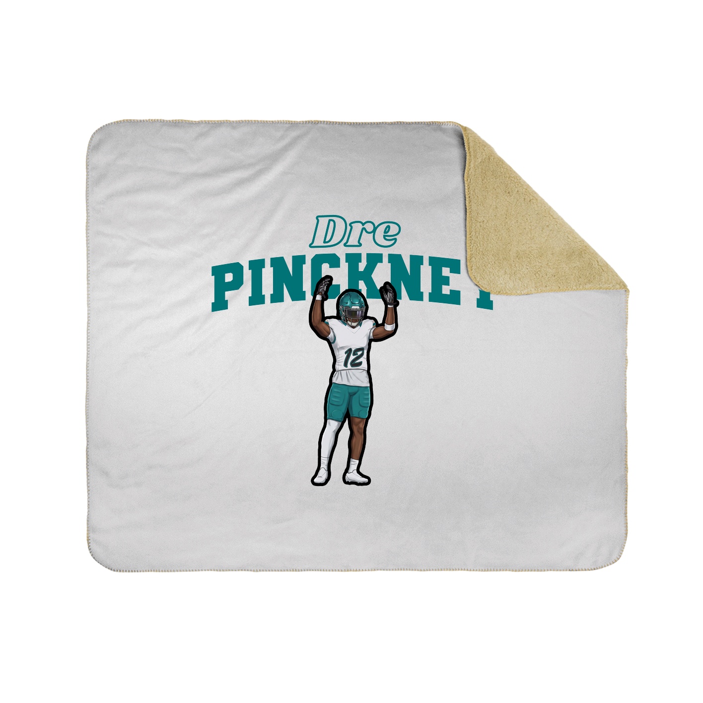 Throw Blanket — Name Arch in White