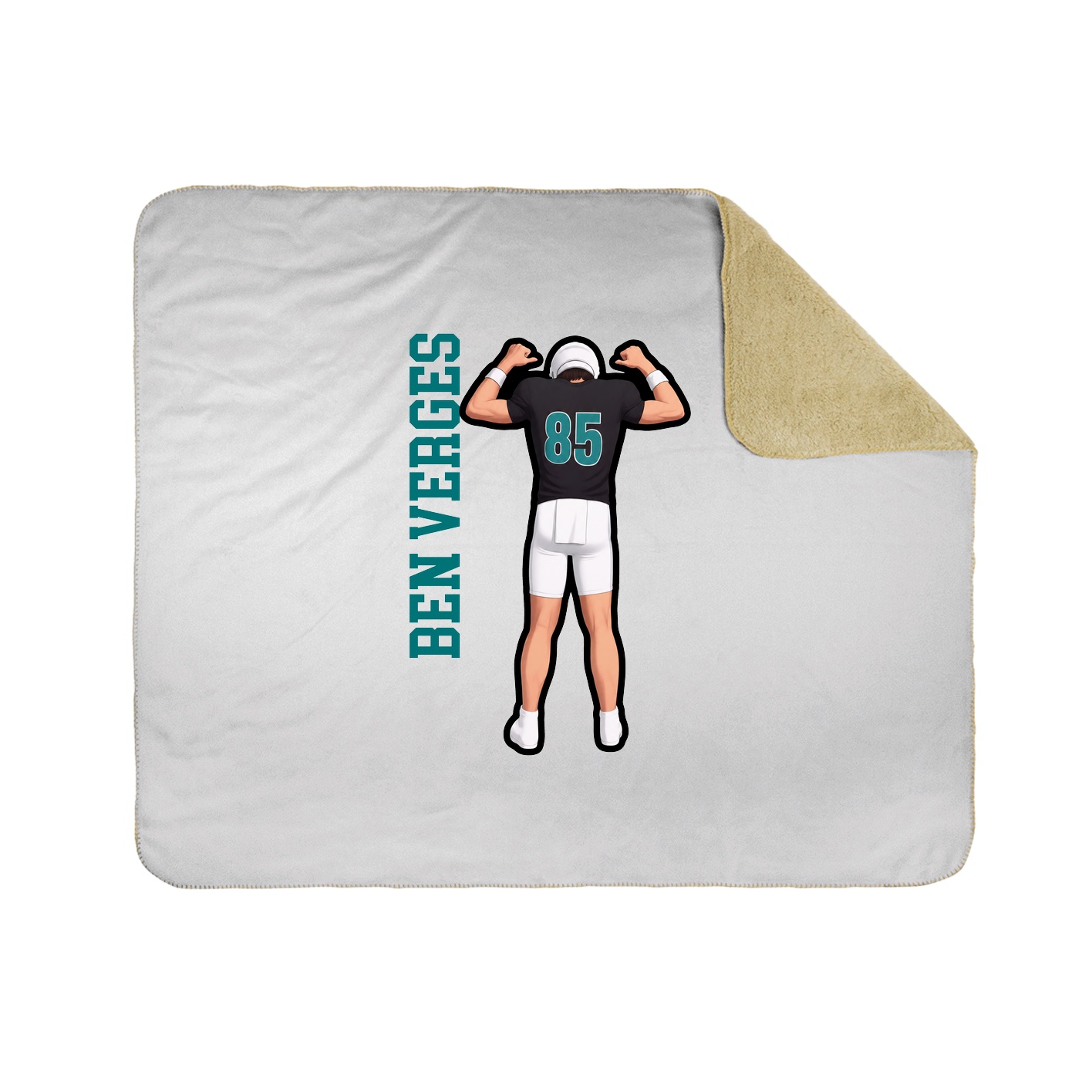Throw Blanket — Name Vertical in White