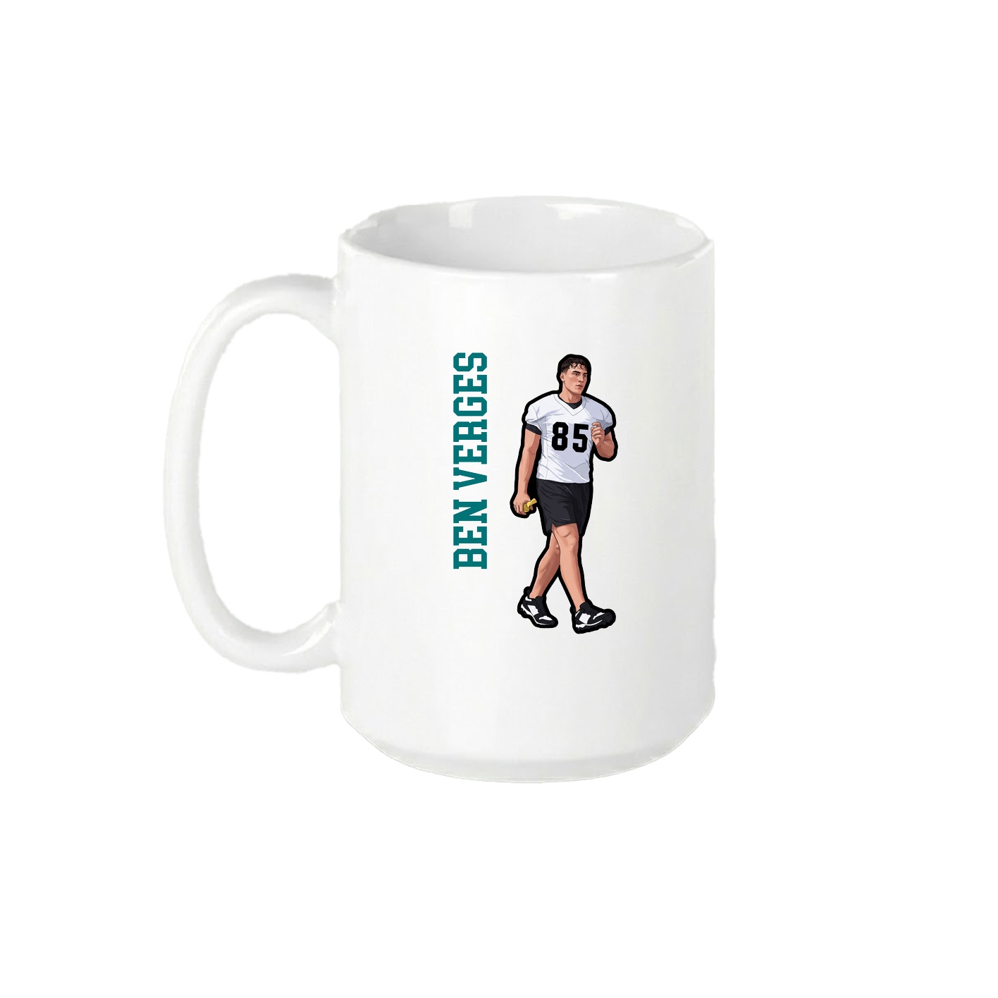15oz Coffee Mug — Name Vertical in White