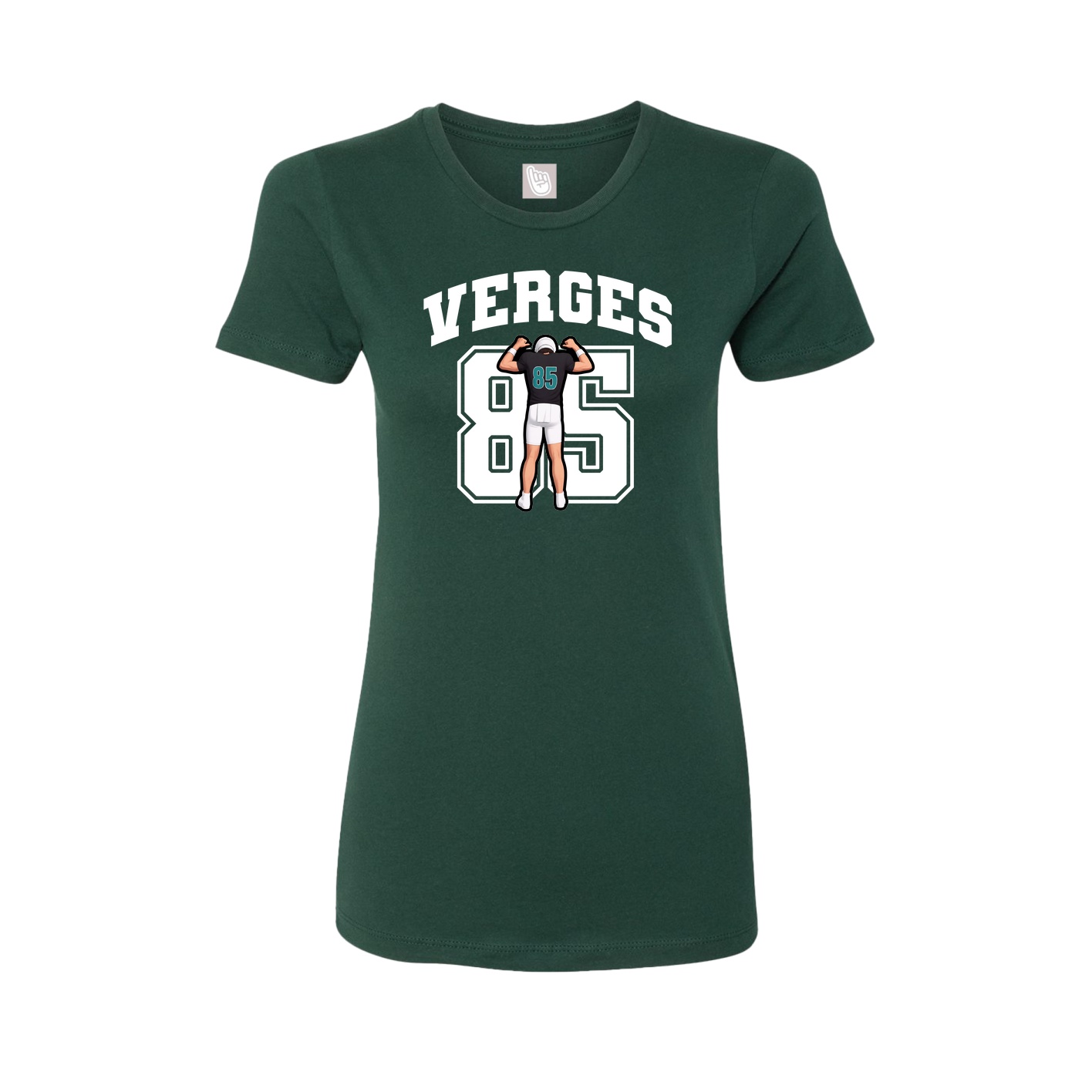Fitted Women's Tee — Number in Green