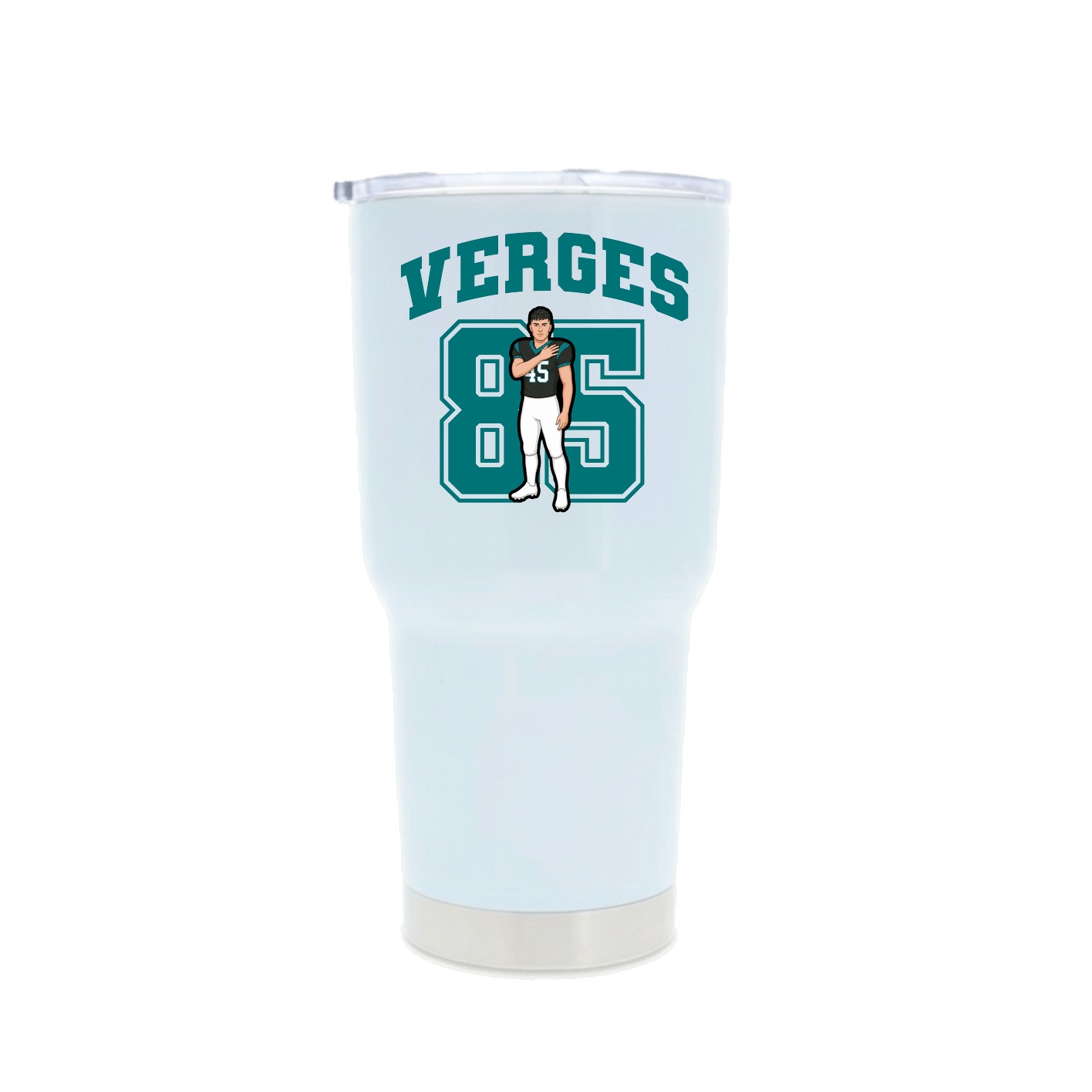 30oz Stainless Steel Tumbler — Number in White