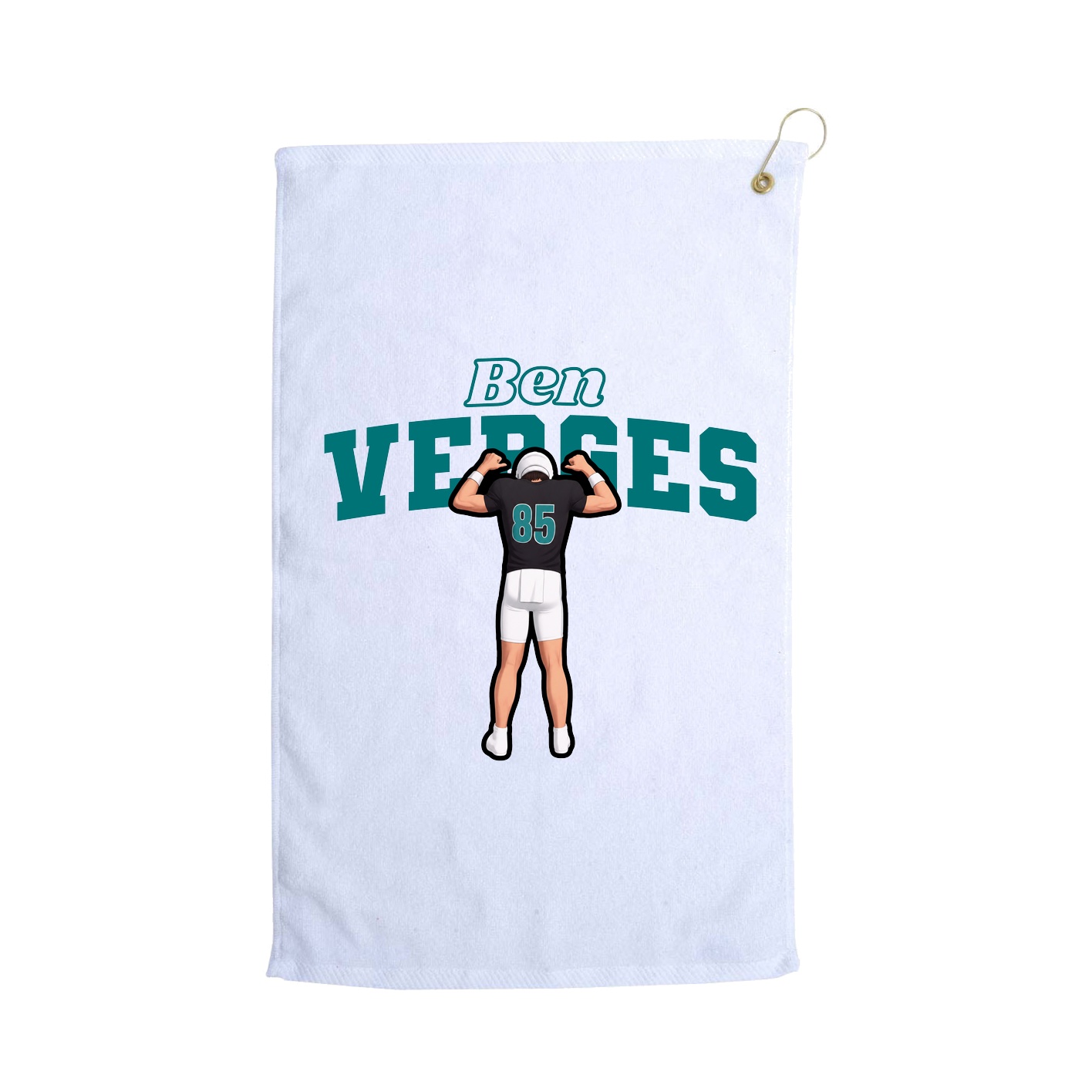 Golf Towel — Name Arch in White