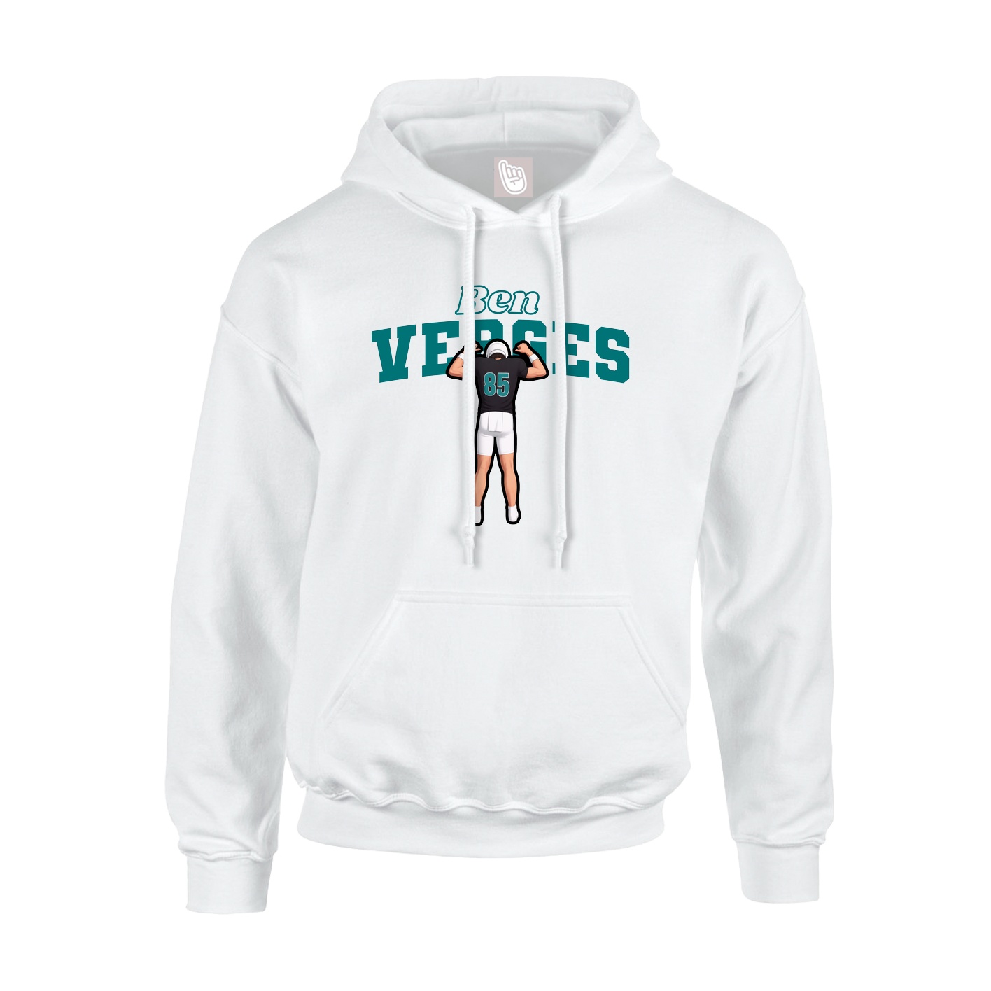 Hoodie — Name Arch in White