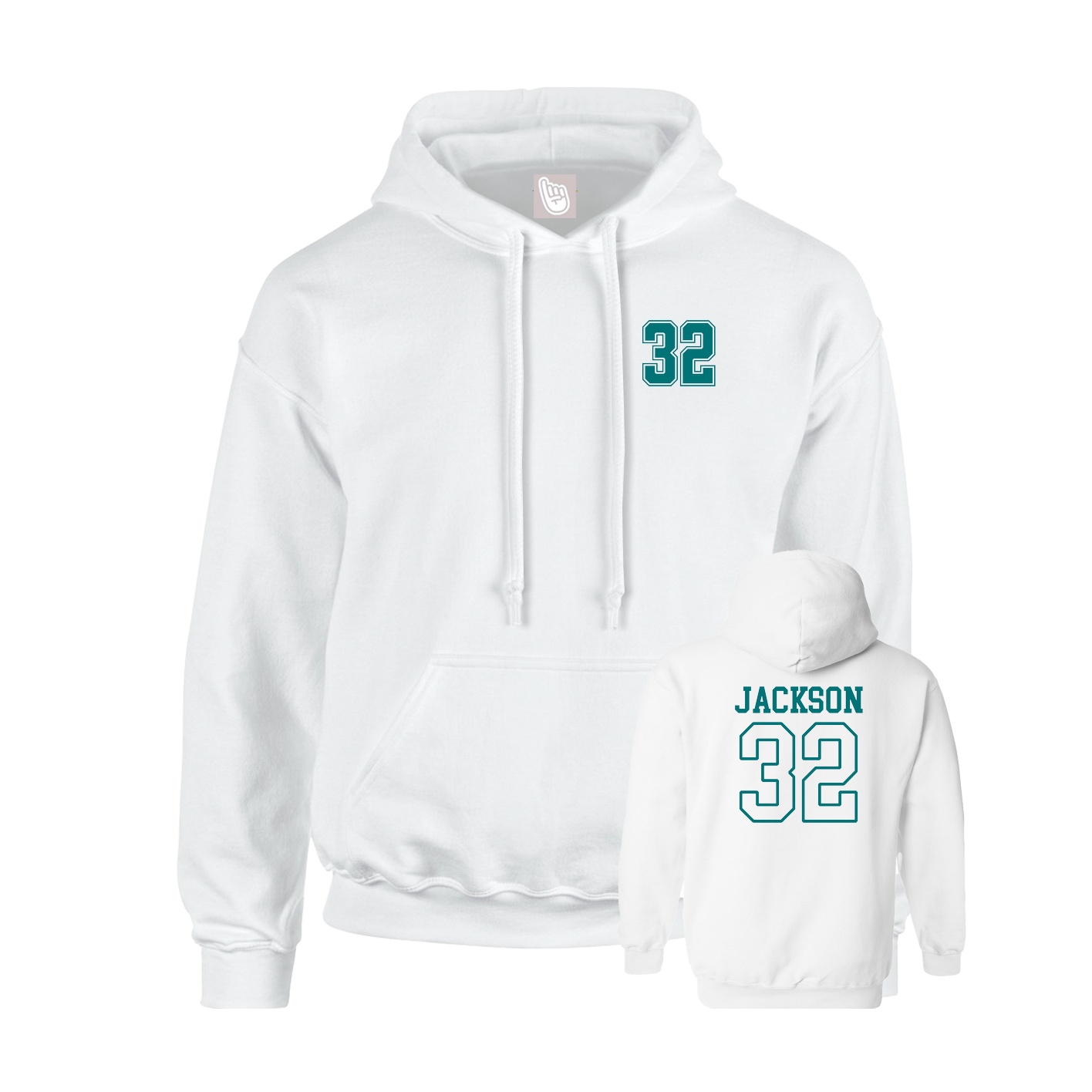 Youth Hoodie — Chest Back in White