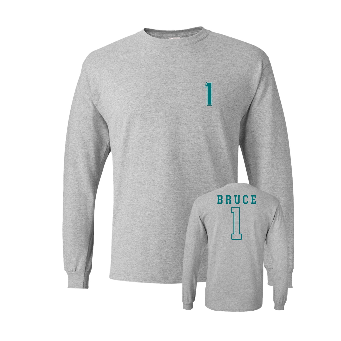 Long Sleeve Tee — Chest Back in Grey