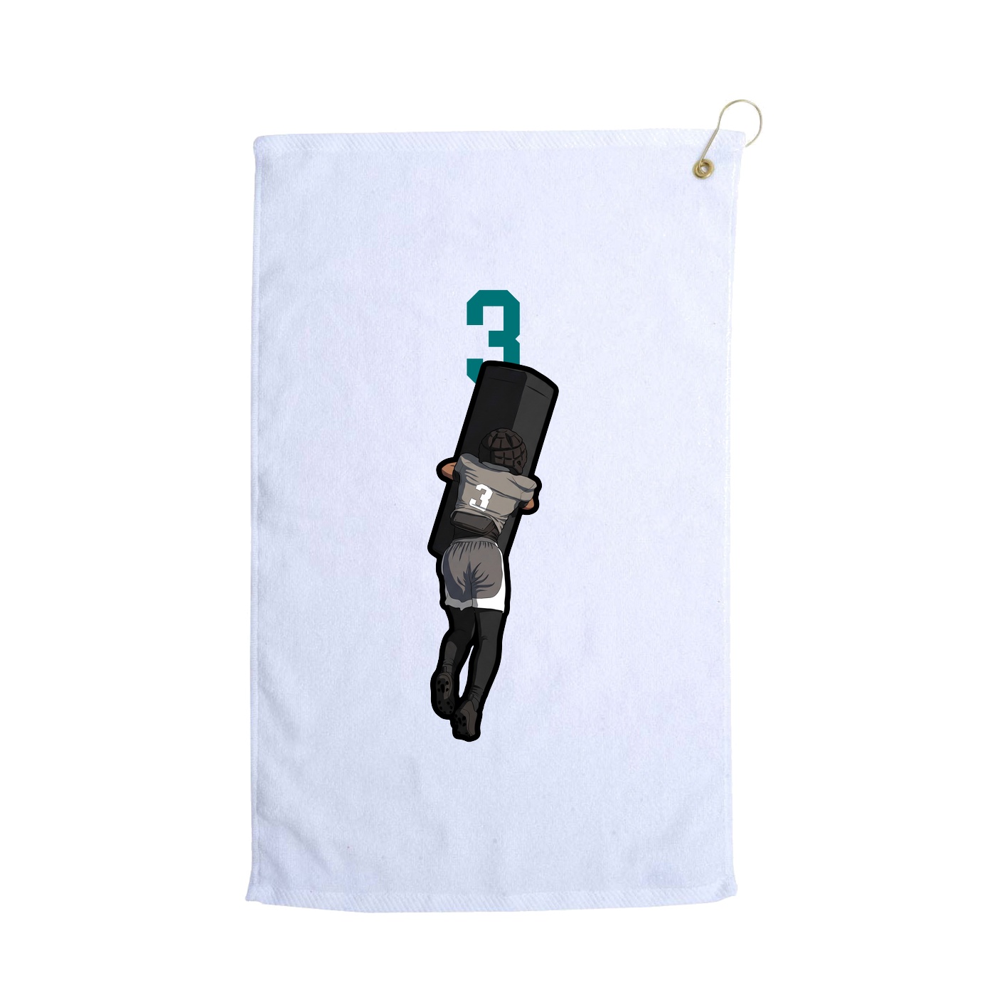Golf Towel — Number Top in White
