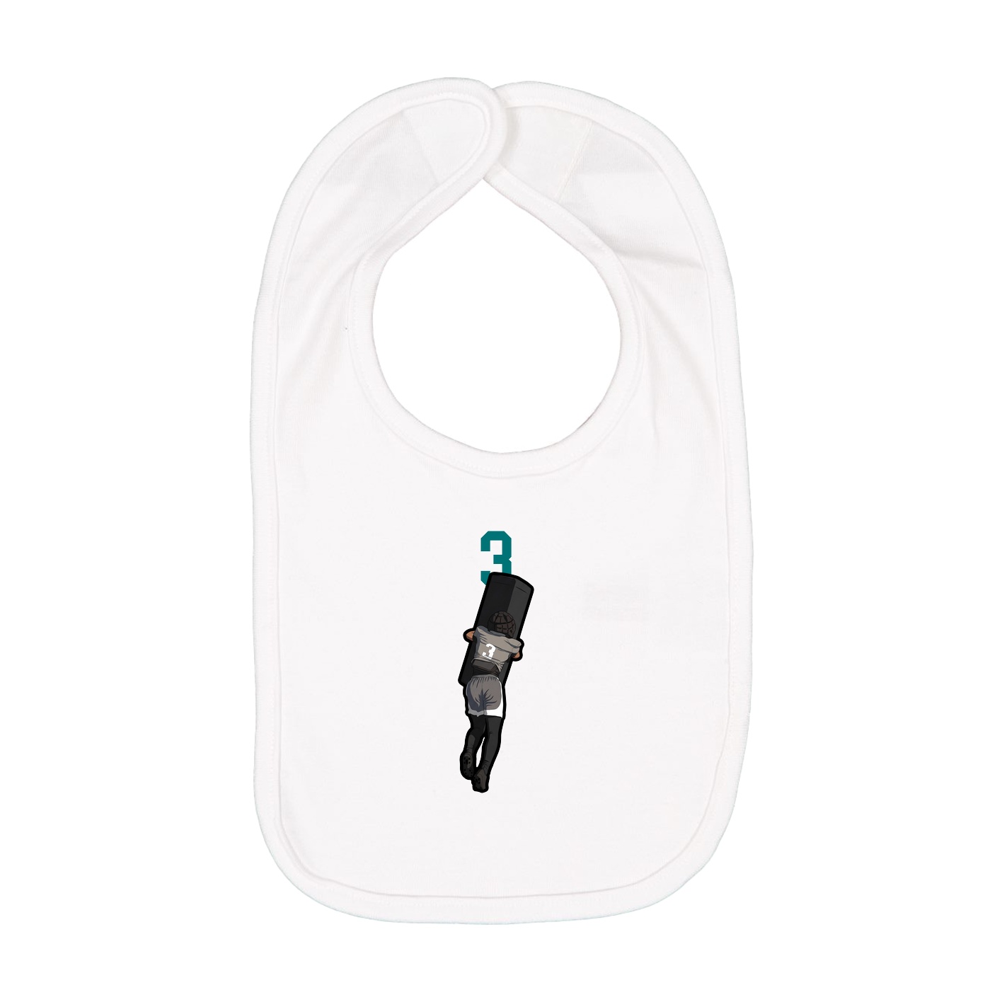 Infant Bib — Number Top in White