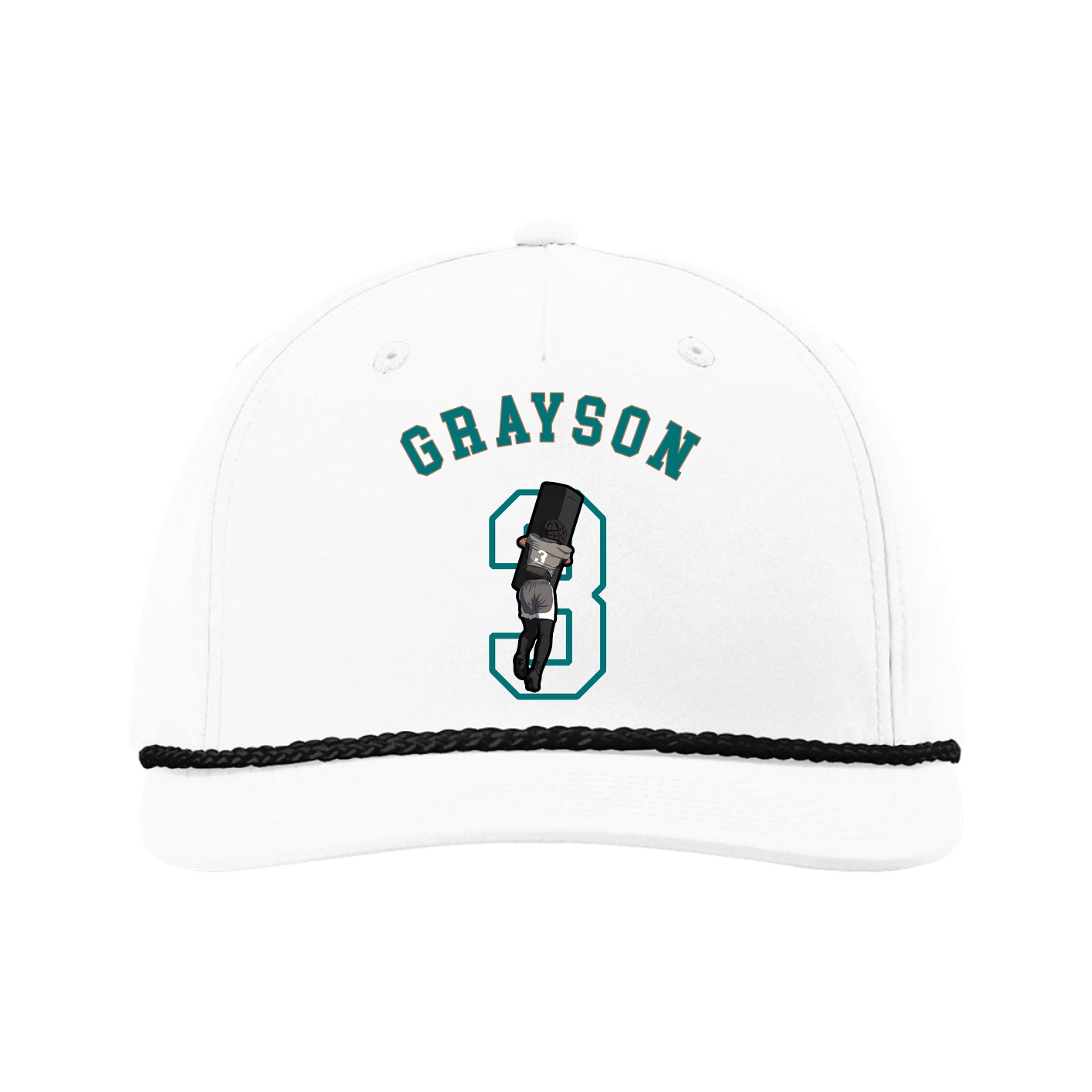 Five-Panel Classic Rope Cap — Shirsey Arch in White