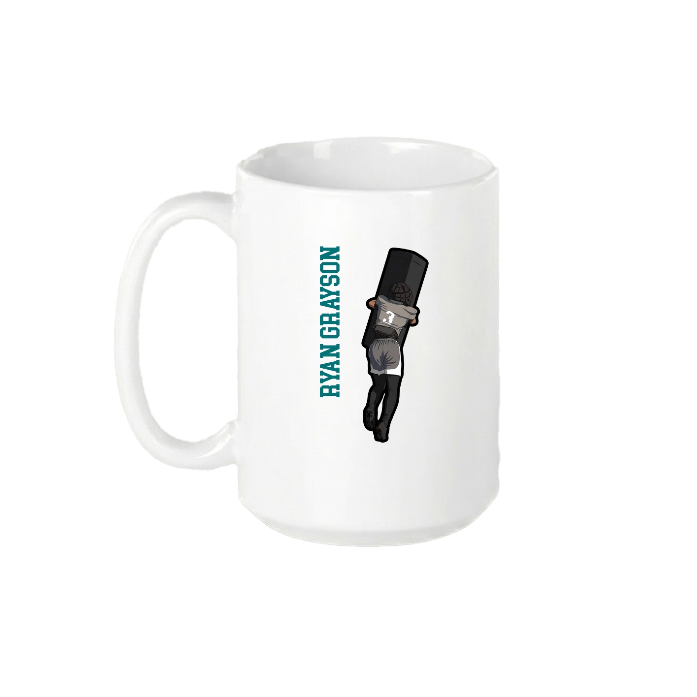 15oz Coffee Mug — Name Vertical in White