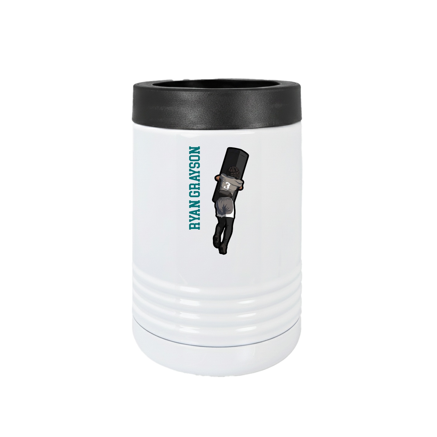 Beverage Holder — Name Vertical in White