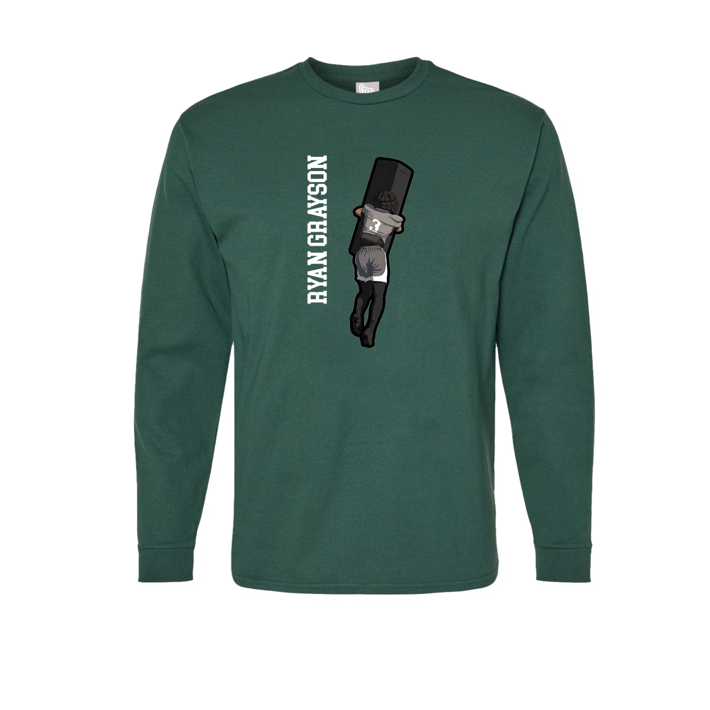 Long Sleeve Tee — Name Vertical in Green