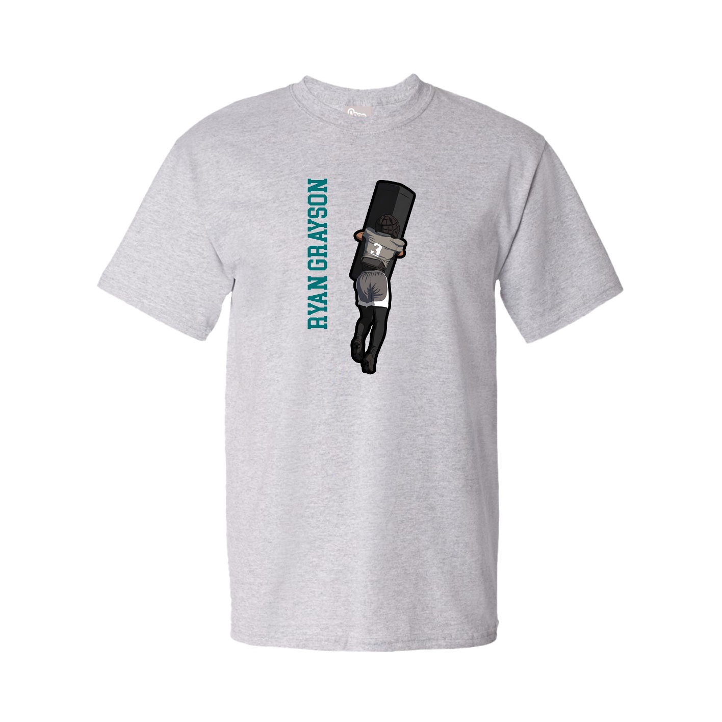 Youth Tee — Name Vertical in Grey