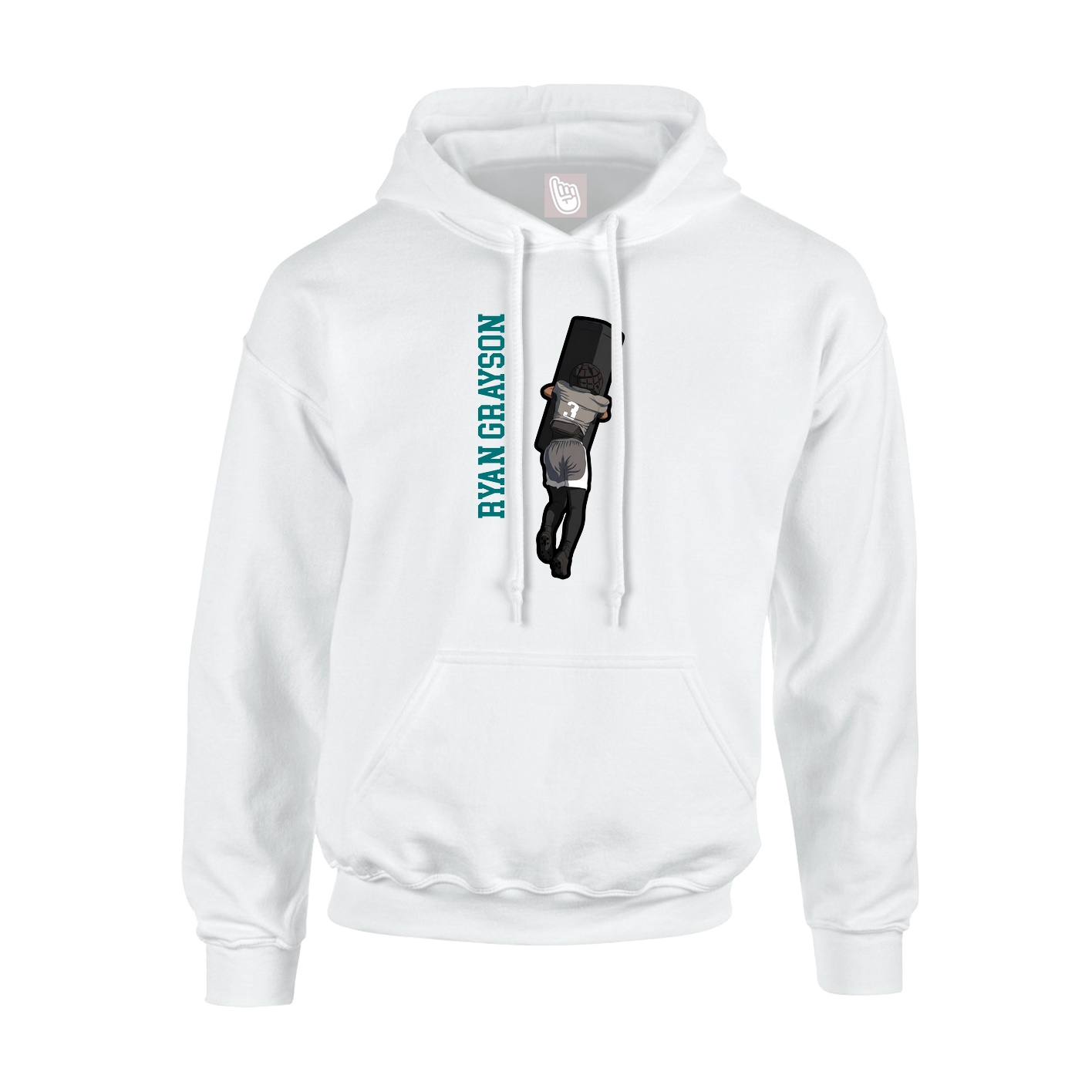 Youth Hoodie — Name Vertical in White