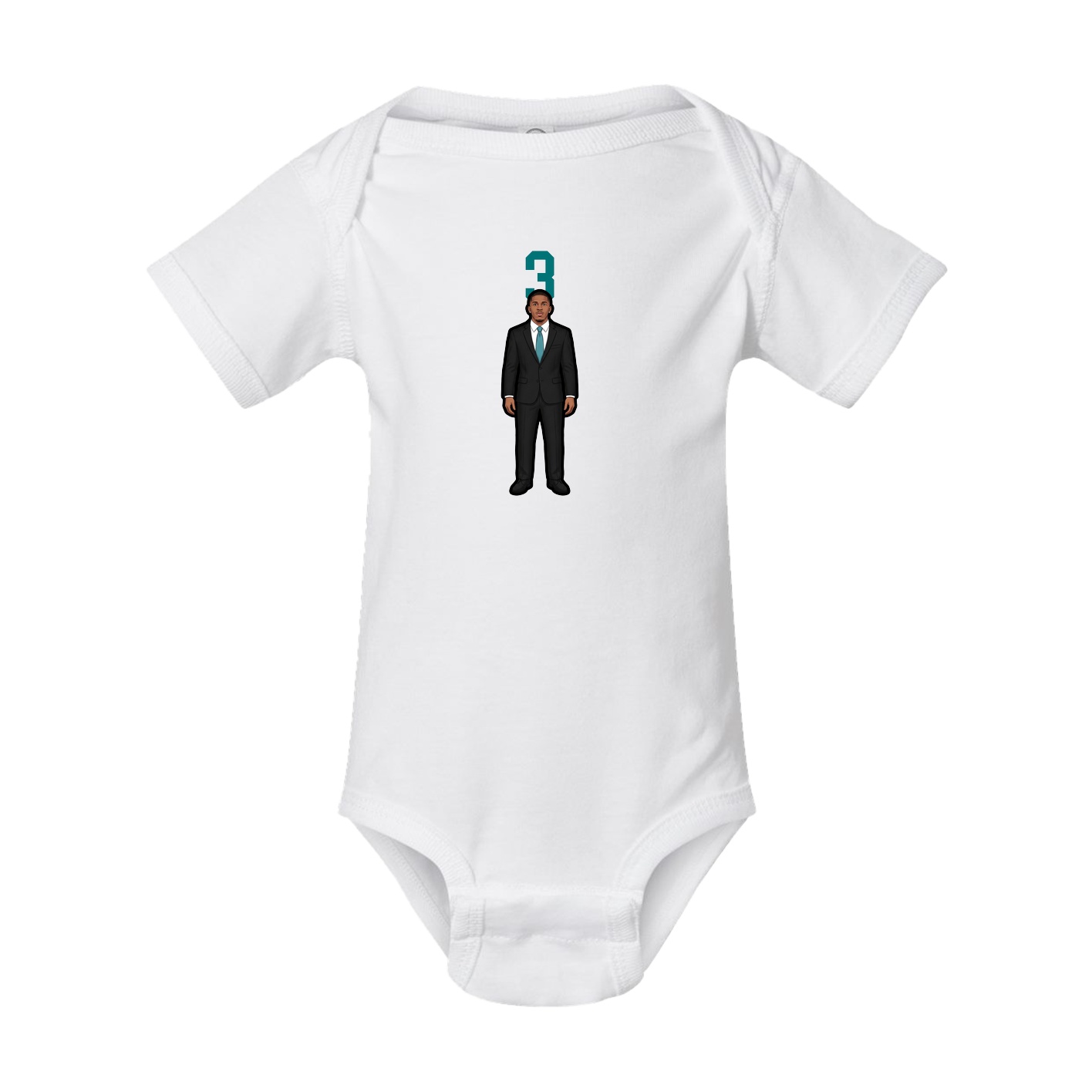 Baby Onesie — Number Top in White