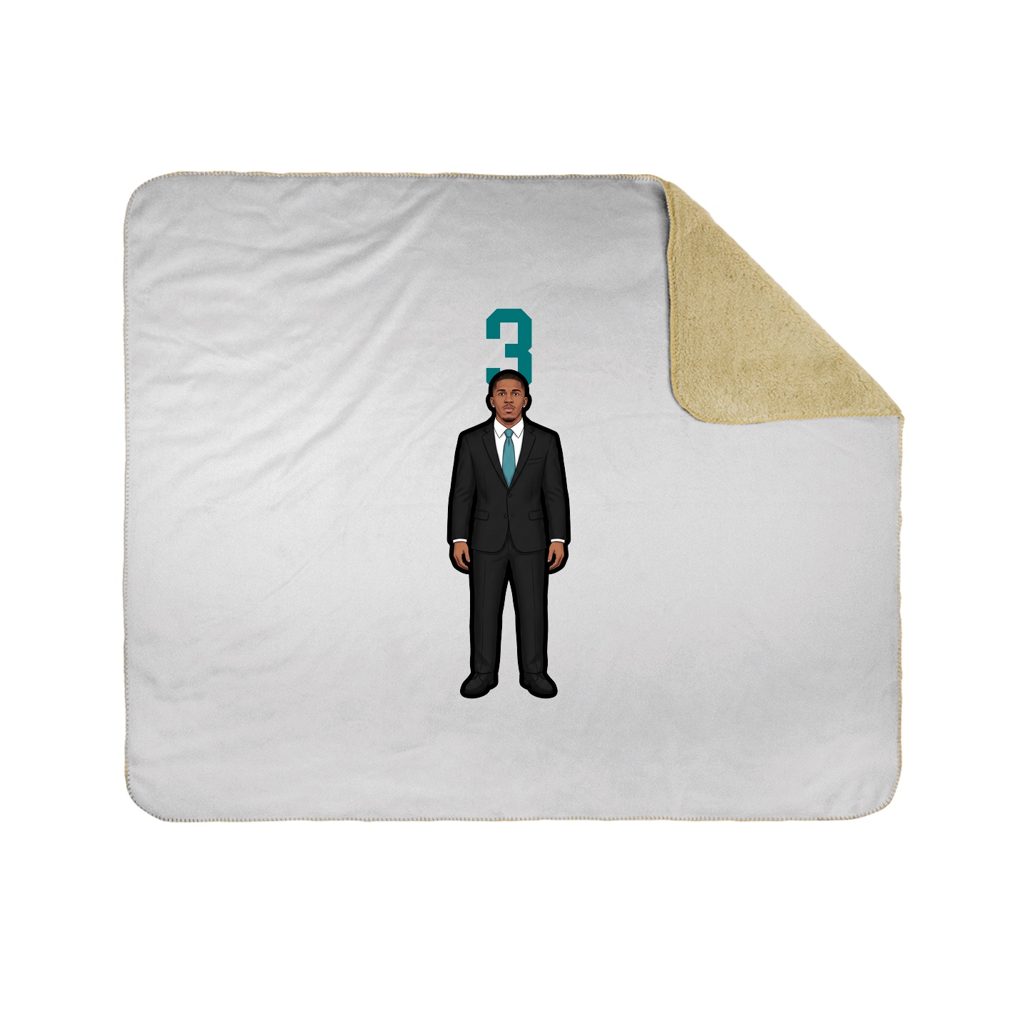 Throw Blanket — Number Top in White