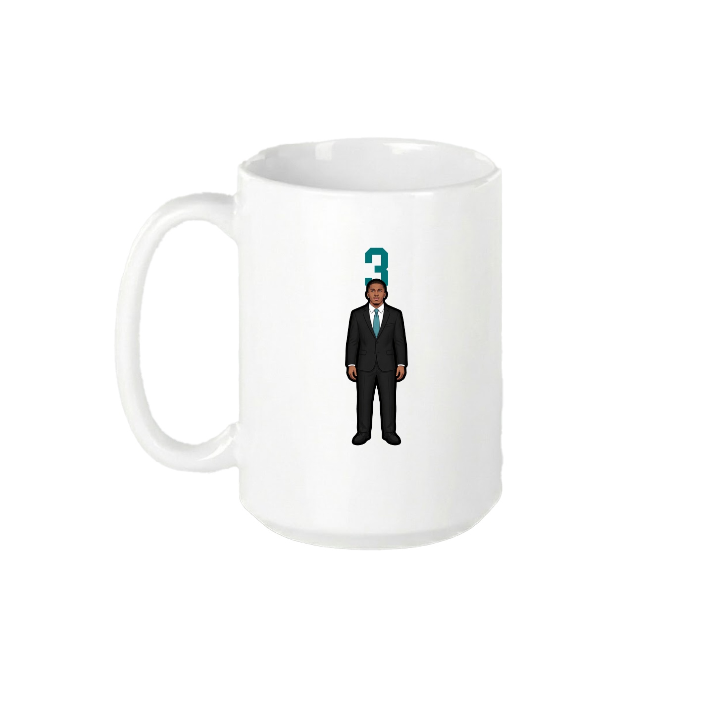 15oz Coffee Mug — Number Top in White