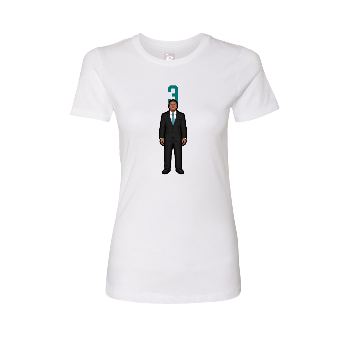 Fitted Women's Tee — Number Top in White