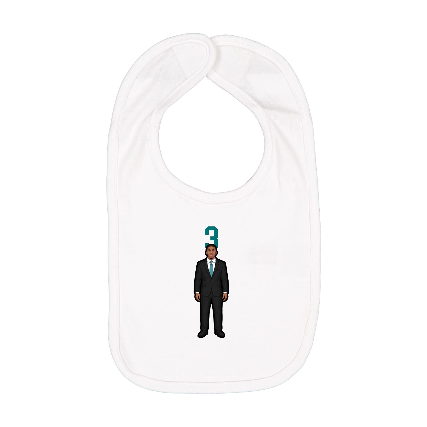 Infant Bib — Number Top in White