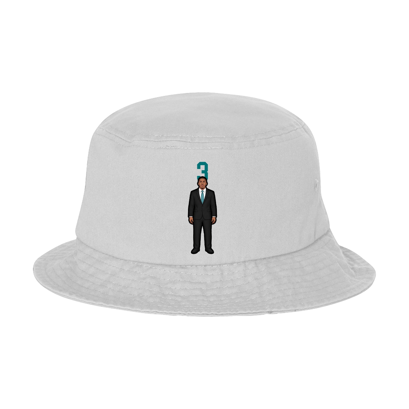 Bucket Cap — Number Top in White