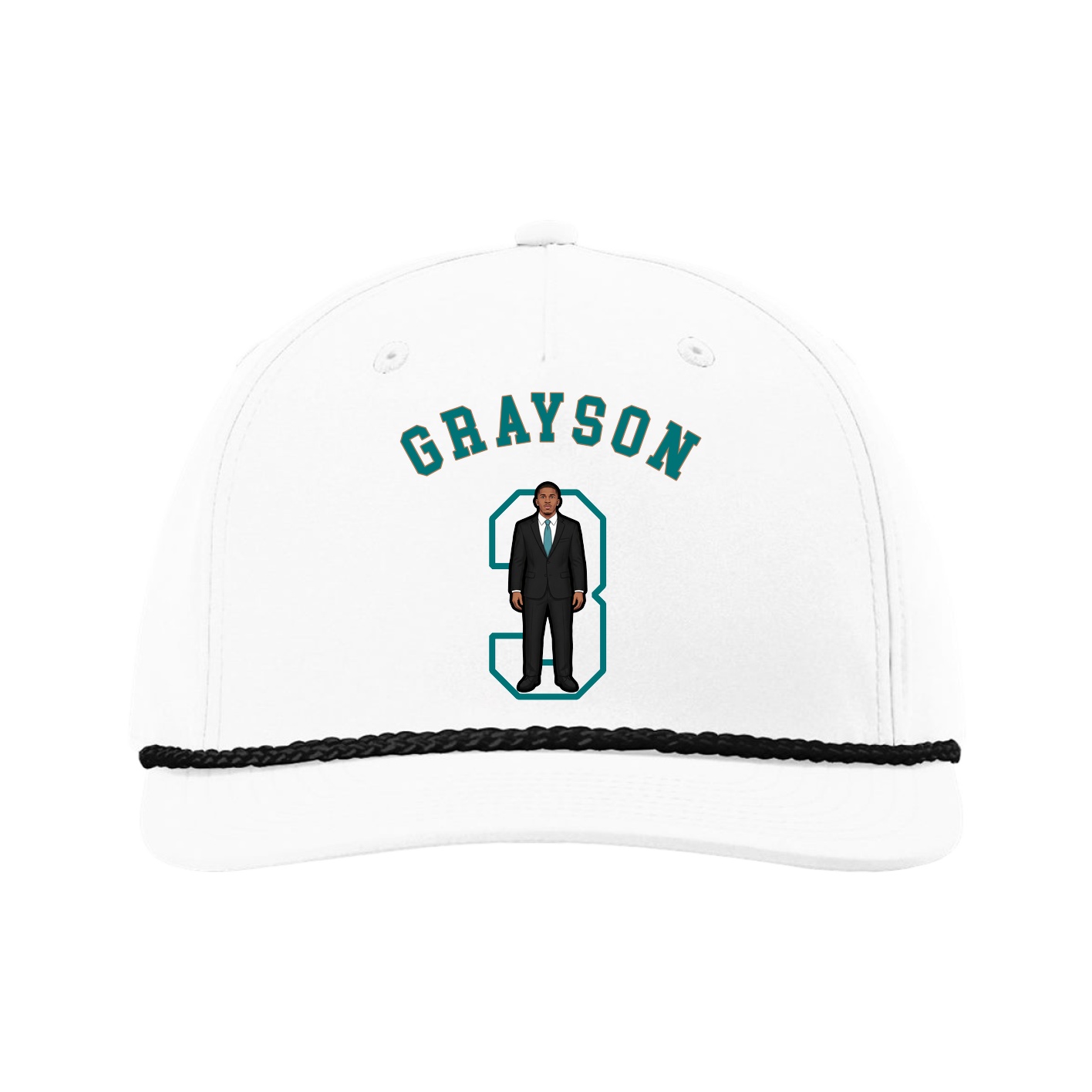 Five-Panel Classic Rope Cap — Shirsey Arch in White