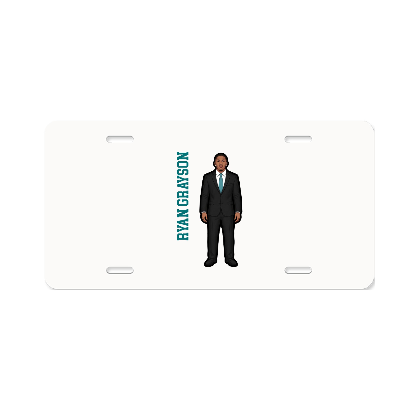 License Plate — Name Vertical in Classic