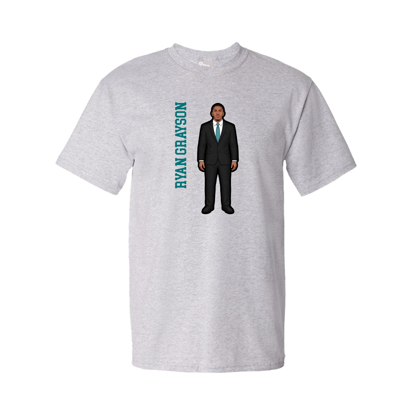 Tee — Name Vertical in Grey