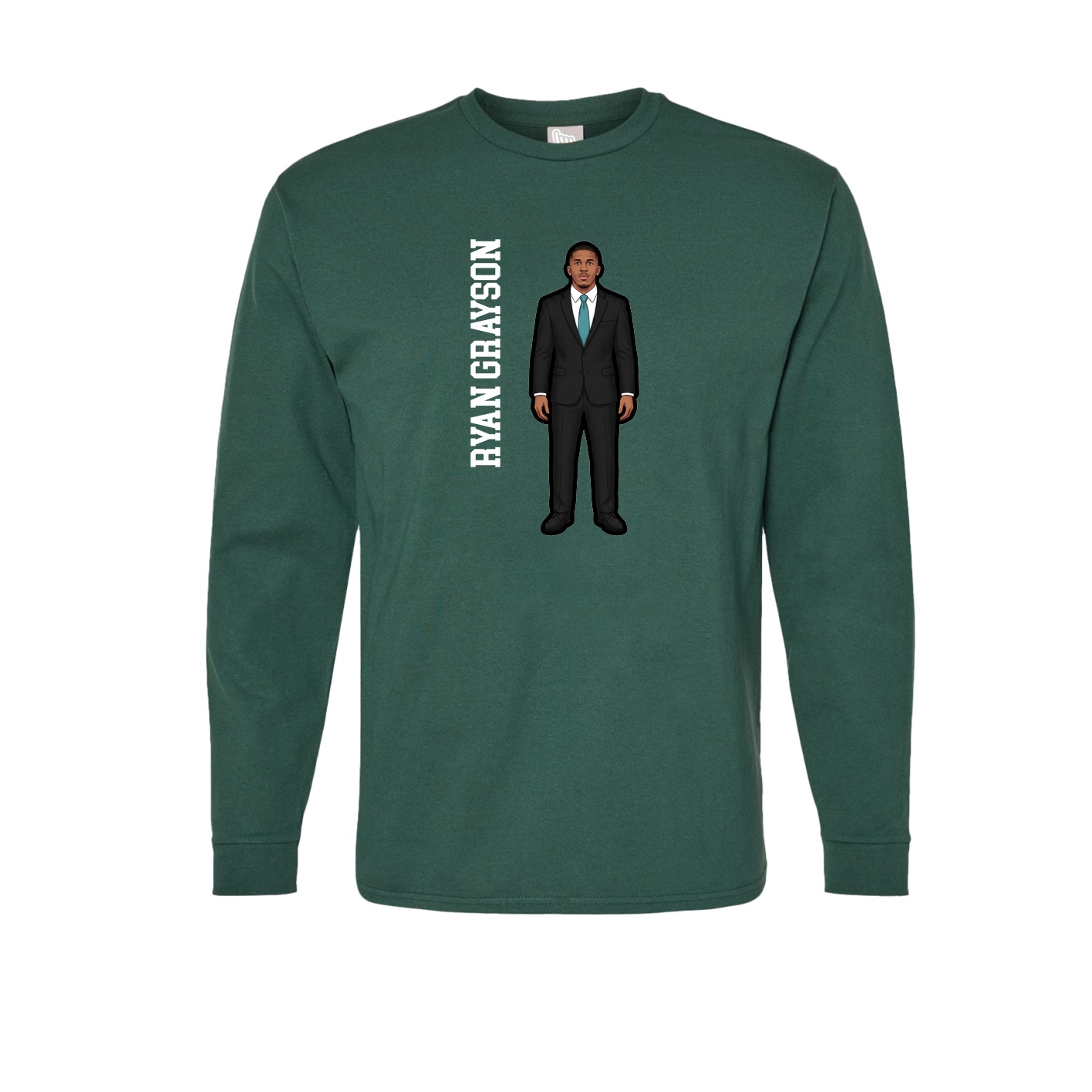 Long Sleeve Tee — Name Vertical in Green
