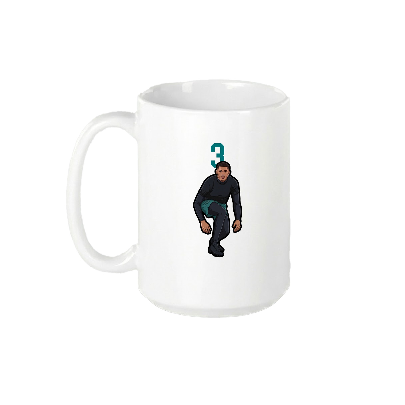 15oz Coffee Mug — Number Top in White