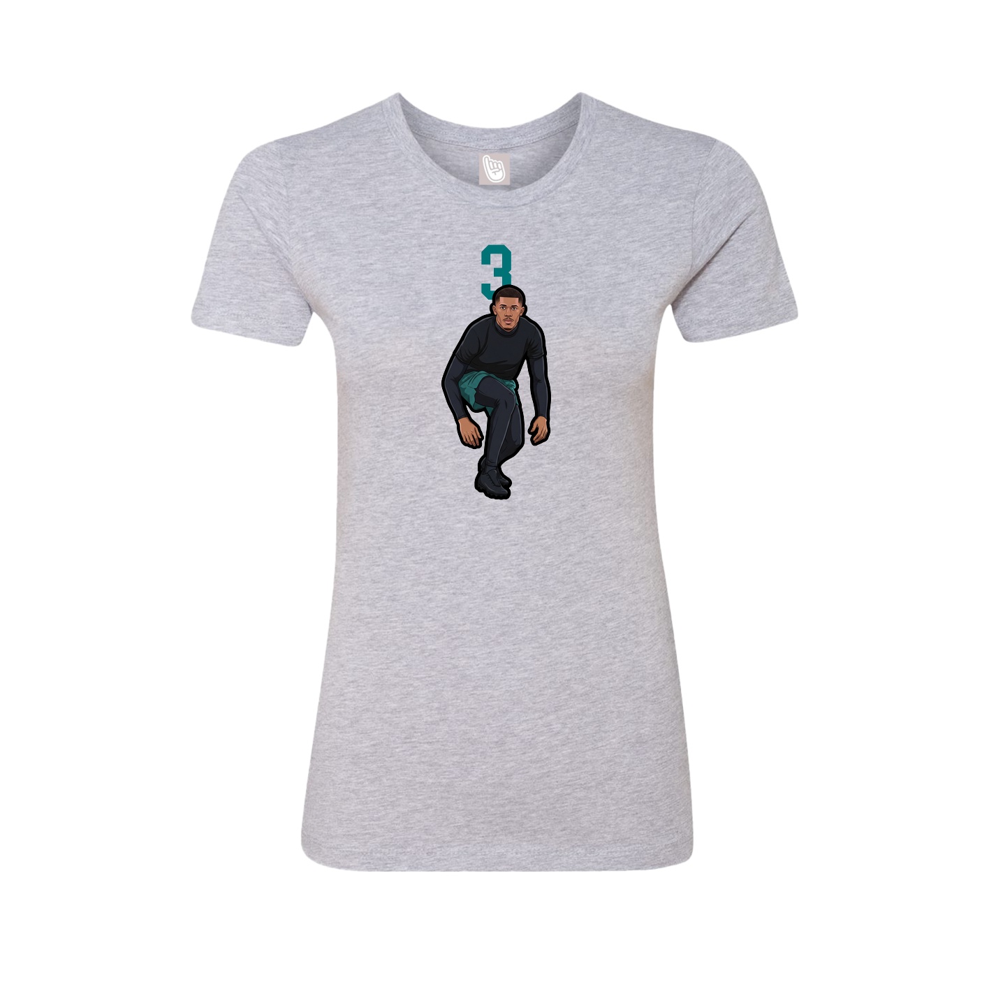 Fitted Women's Tee — Number Top in Grey