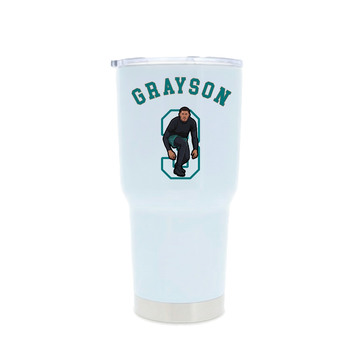 30oz Stainless Steel Tumbler — Shirsey Arch in White