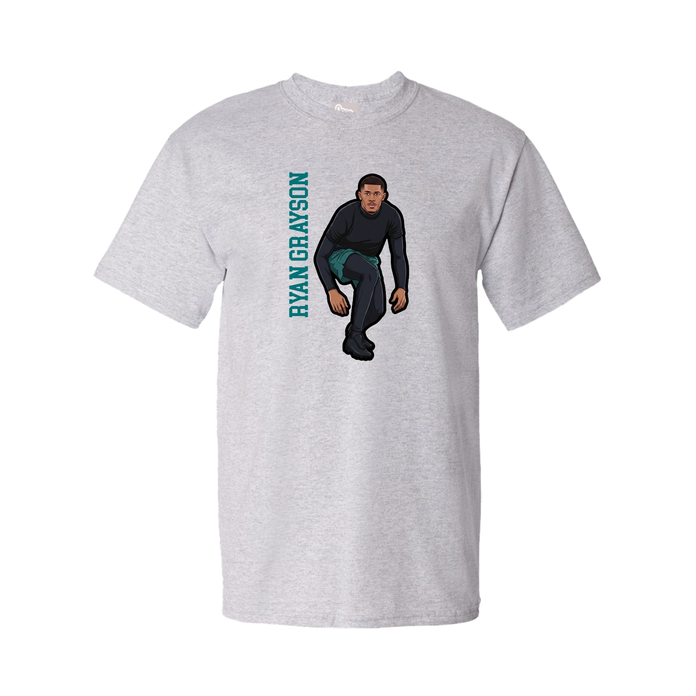 Tee — Name Vertical in Grey