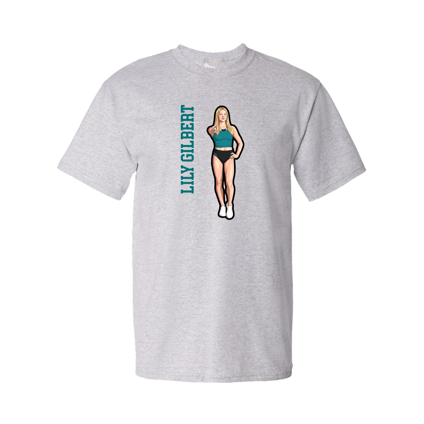 Tee — Name Vertical in Grey