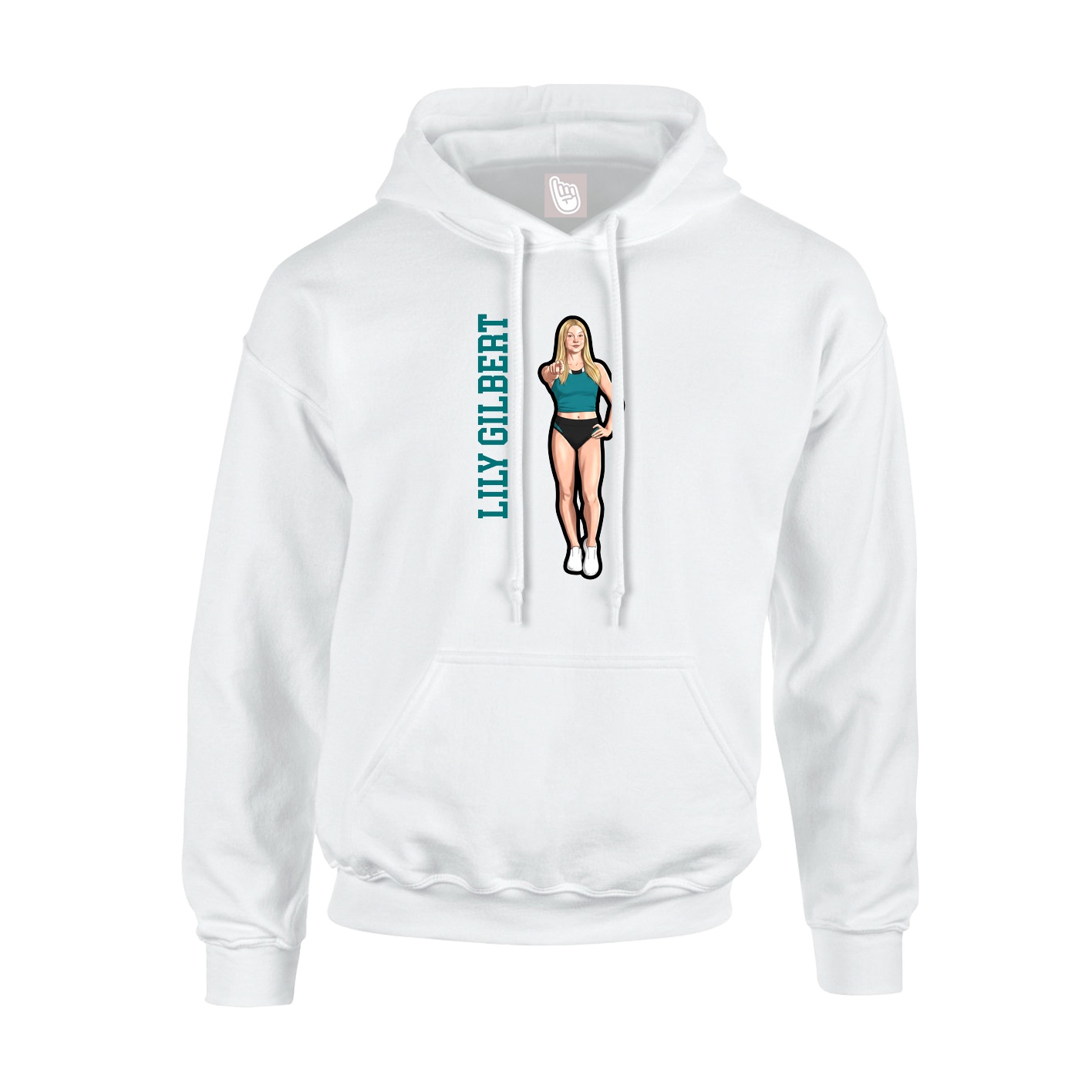 Youth Hoodie — Name Vertical in White