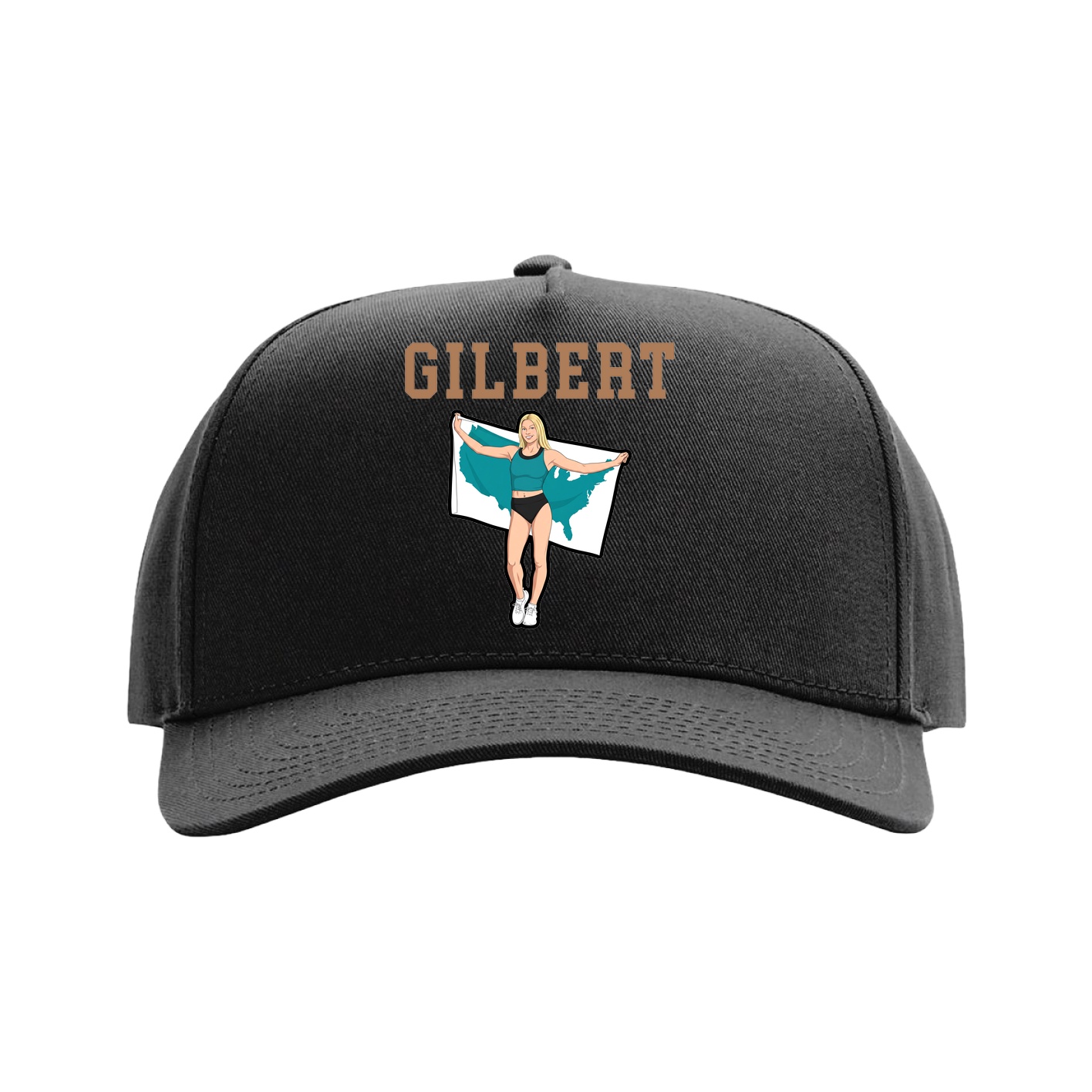Full Fabric Five-Panel Champ Cap — Shirsey in Black