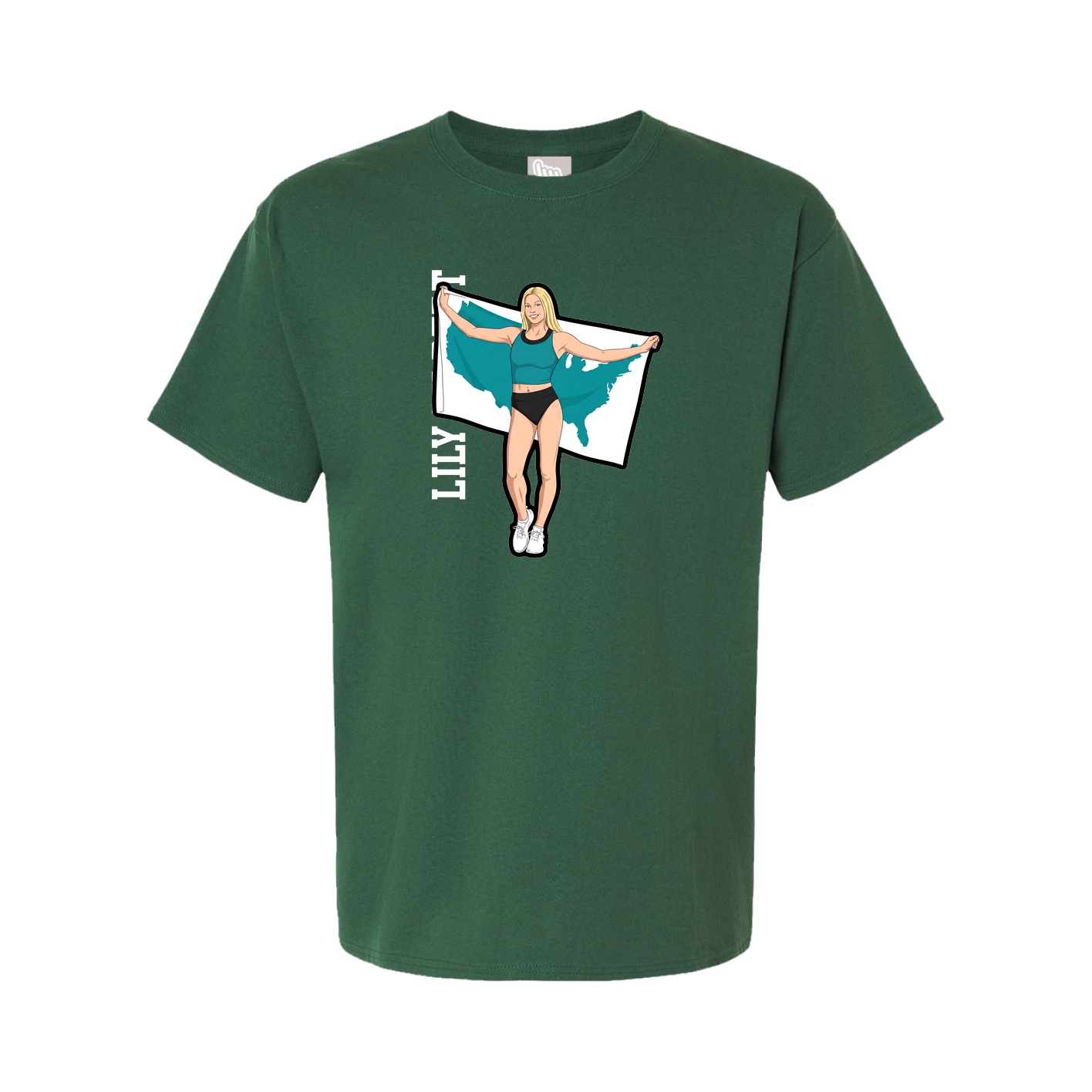 Tee — Name Vertical in Green