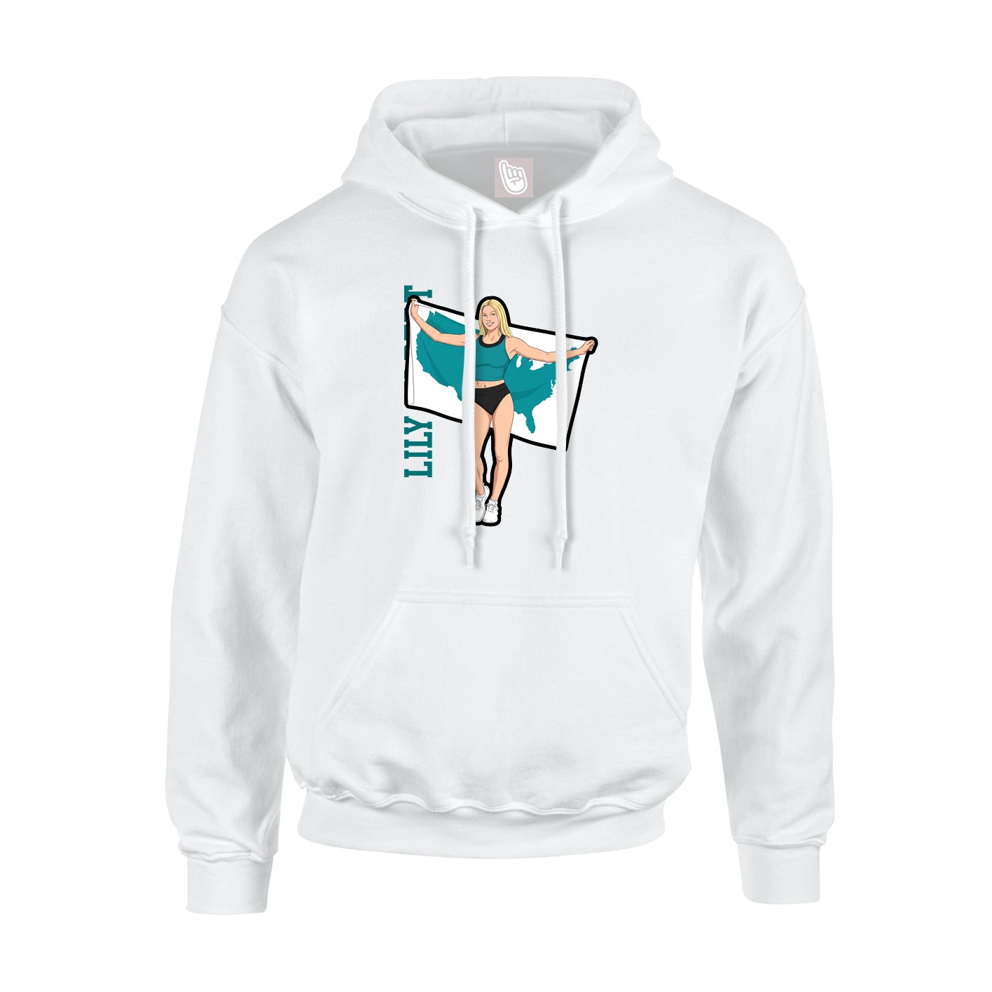 Hoodie — Name Vertical in White