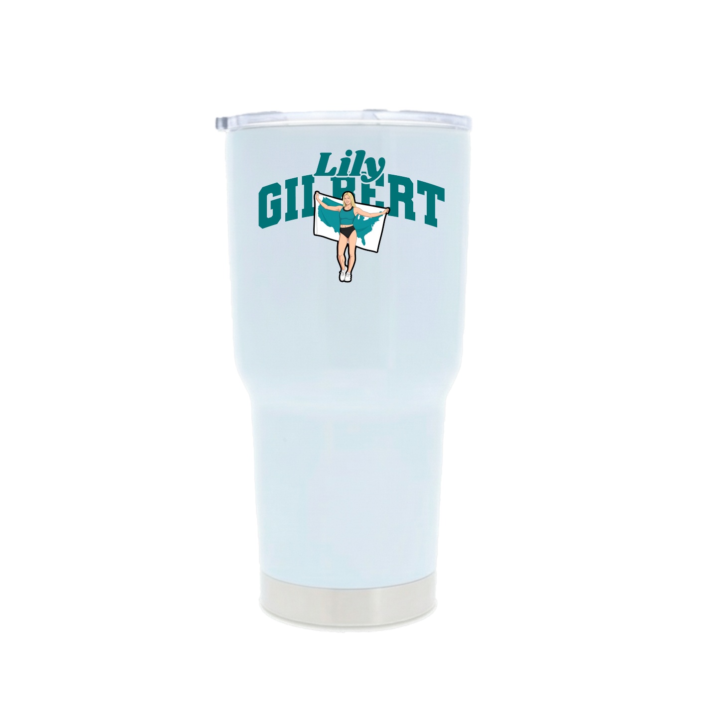 30oz Stainless Steel Tumbler — Signature Arch in White