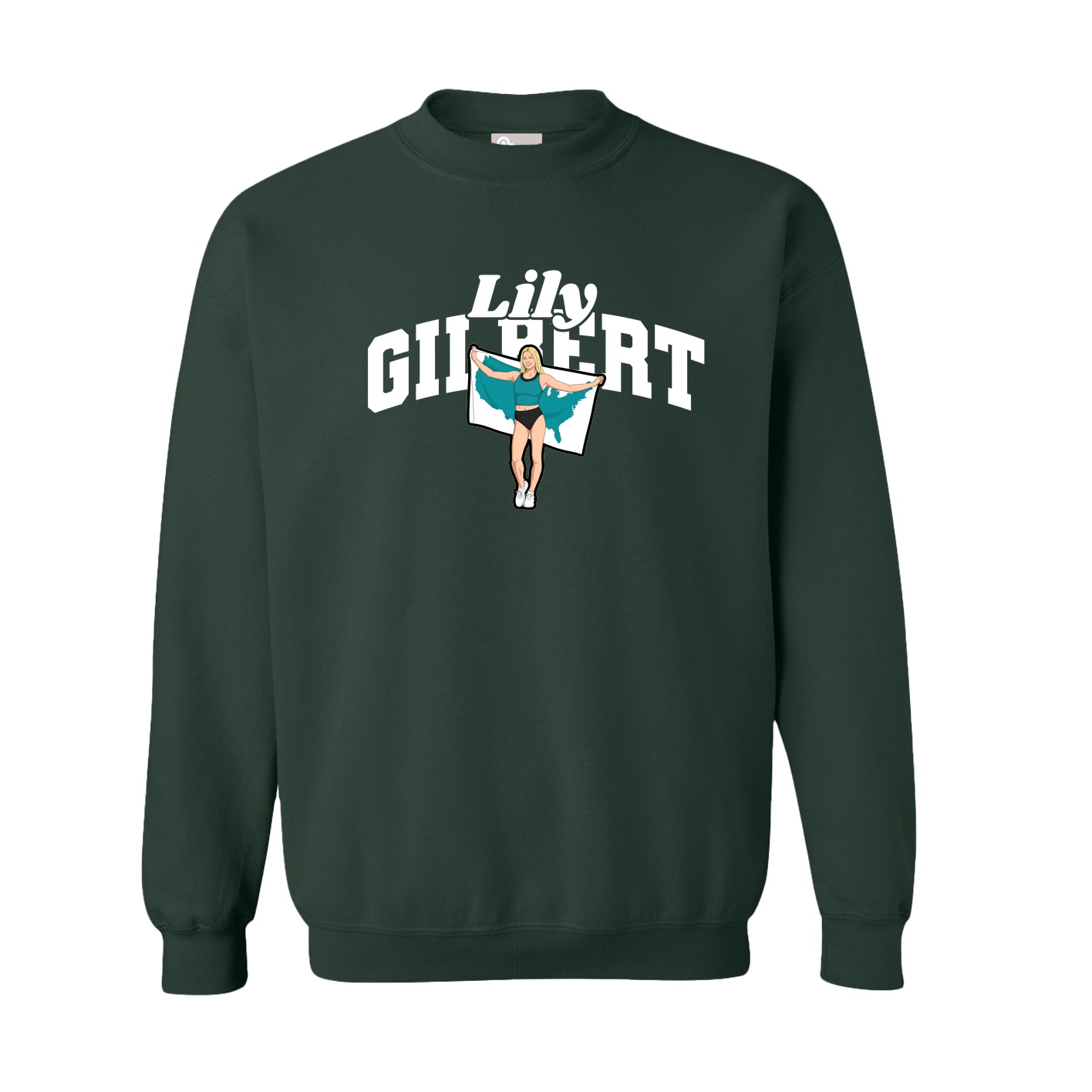 Fleece Crew — Signature Arch in Green