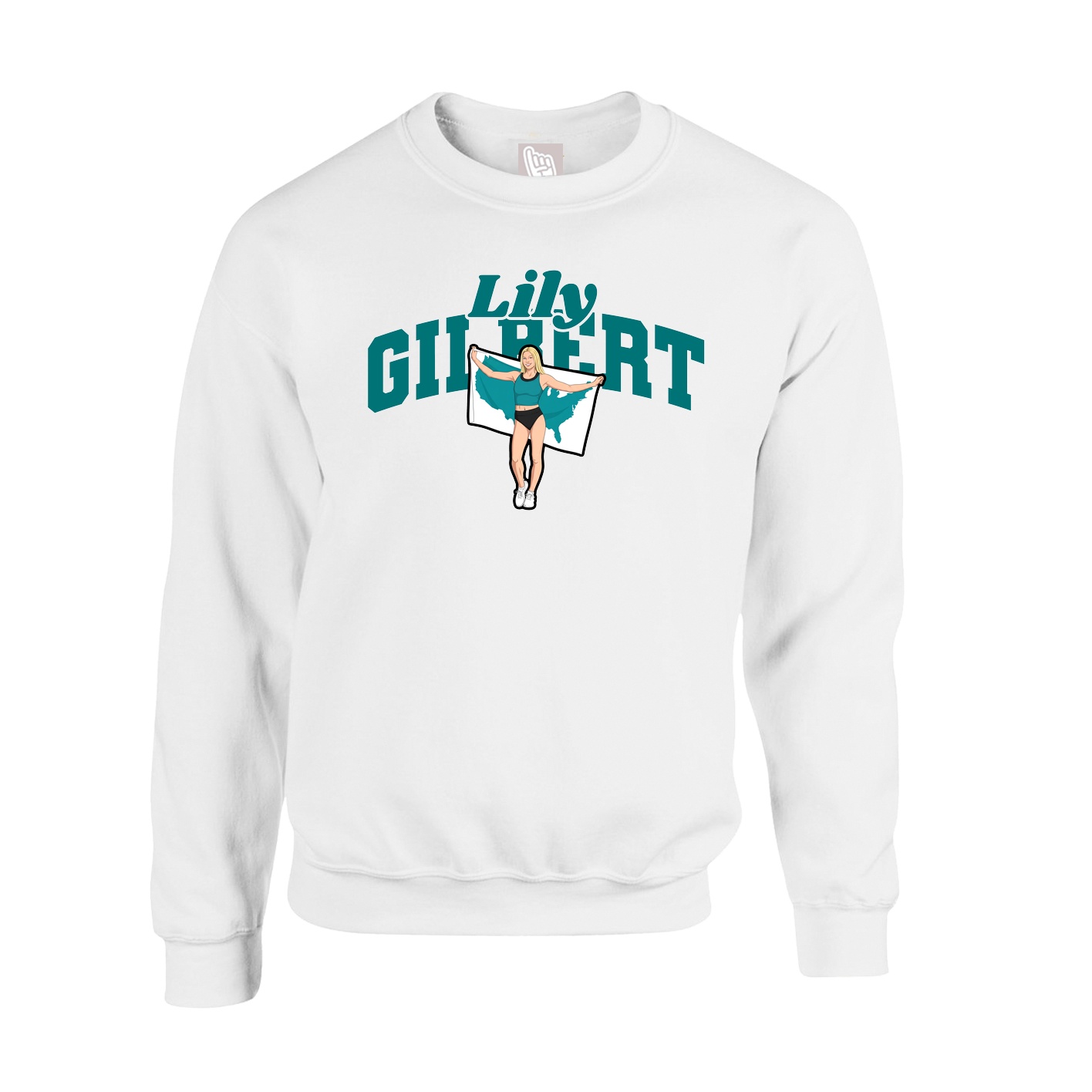 Fleece Crew — Signature Arch in White