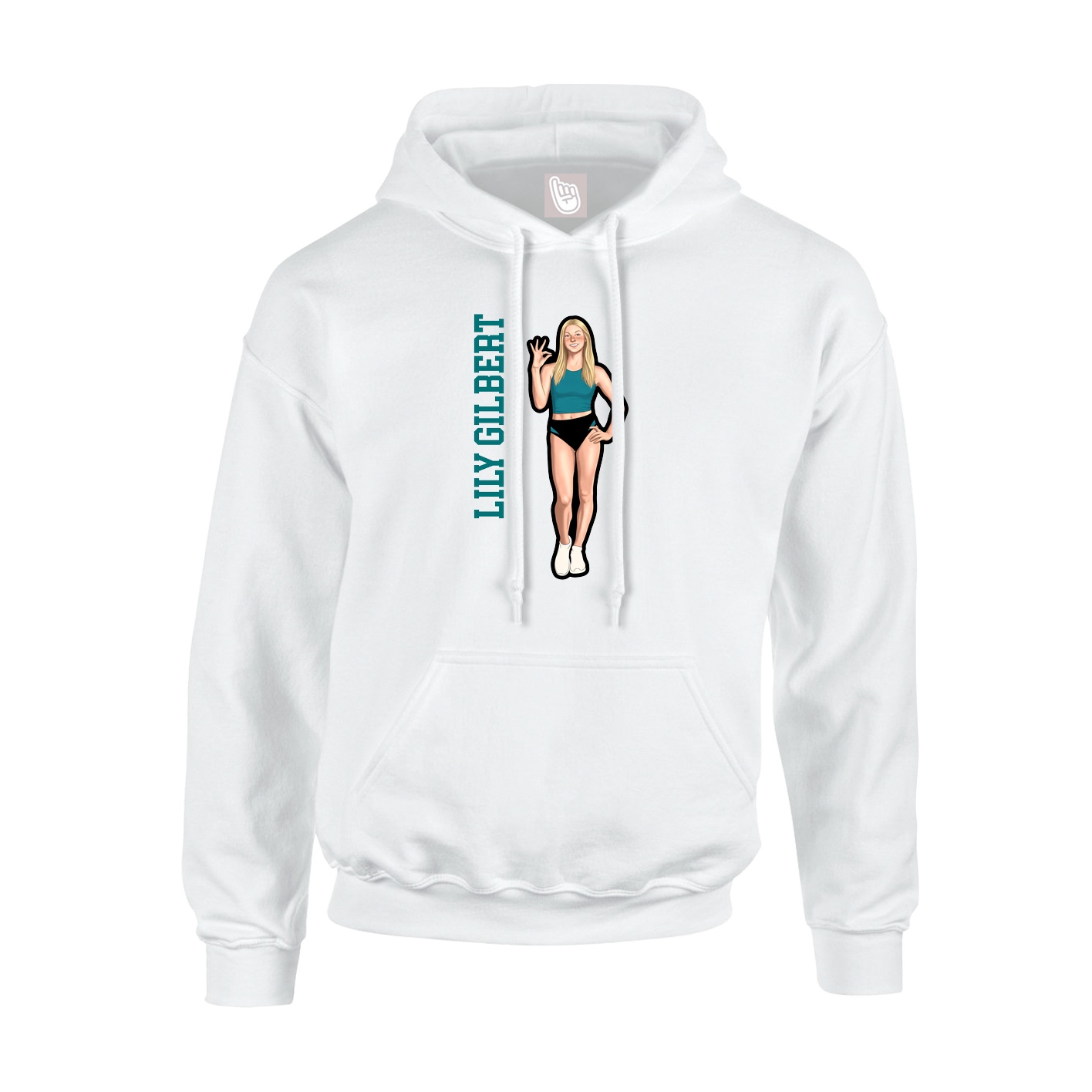 Hoodie — Name Vertical in White