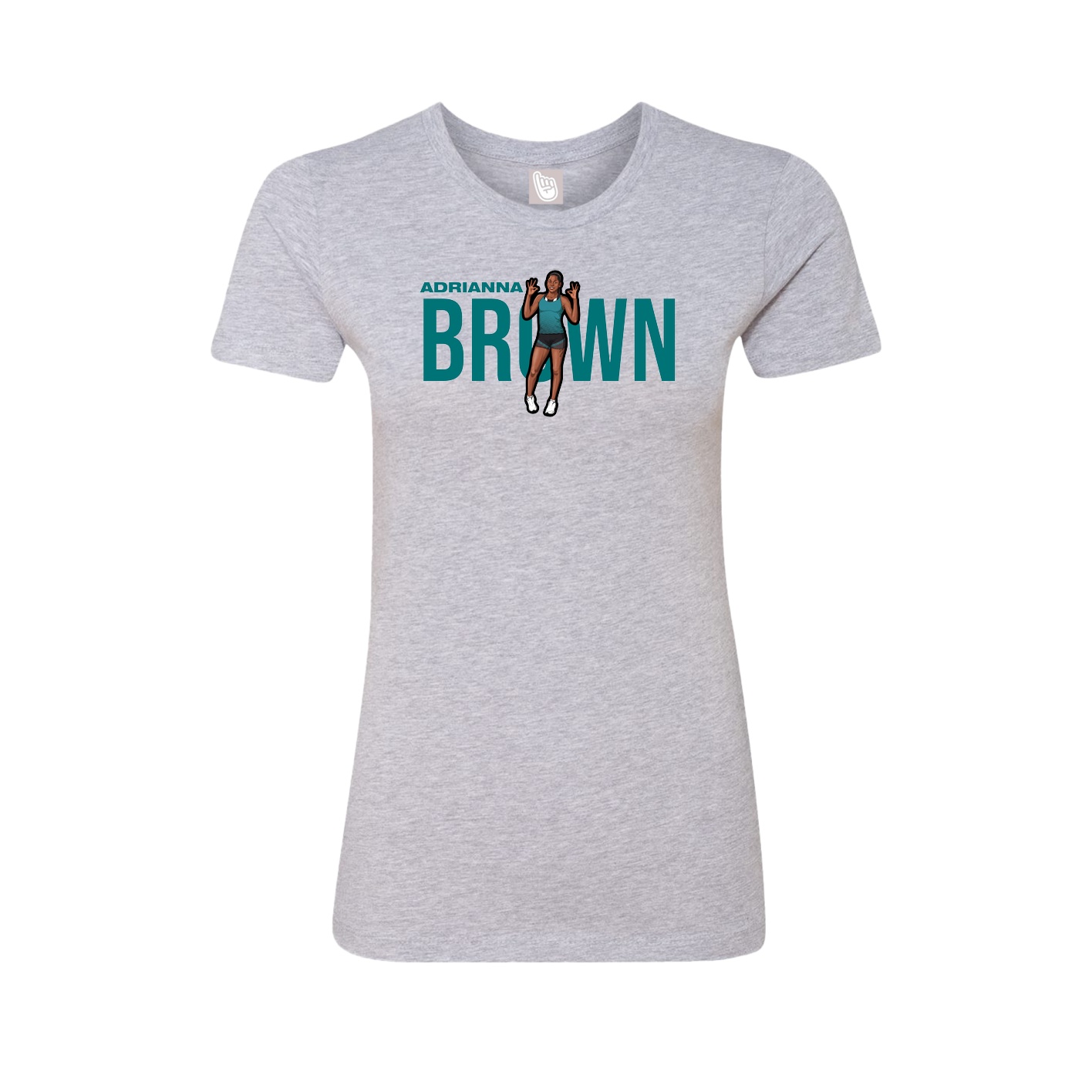 Fitted Women's Tee — Player Name in Grey