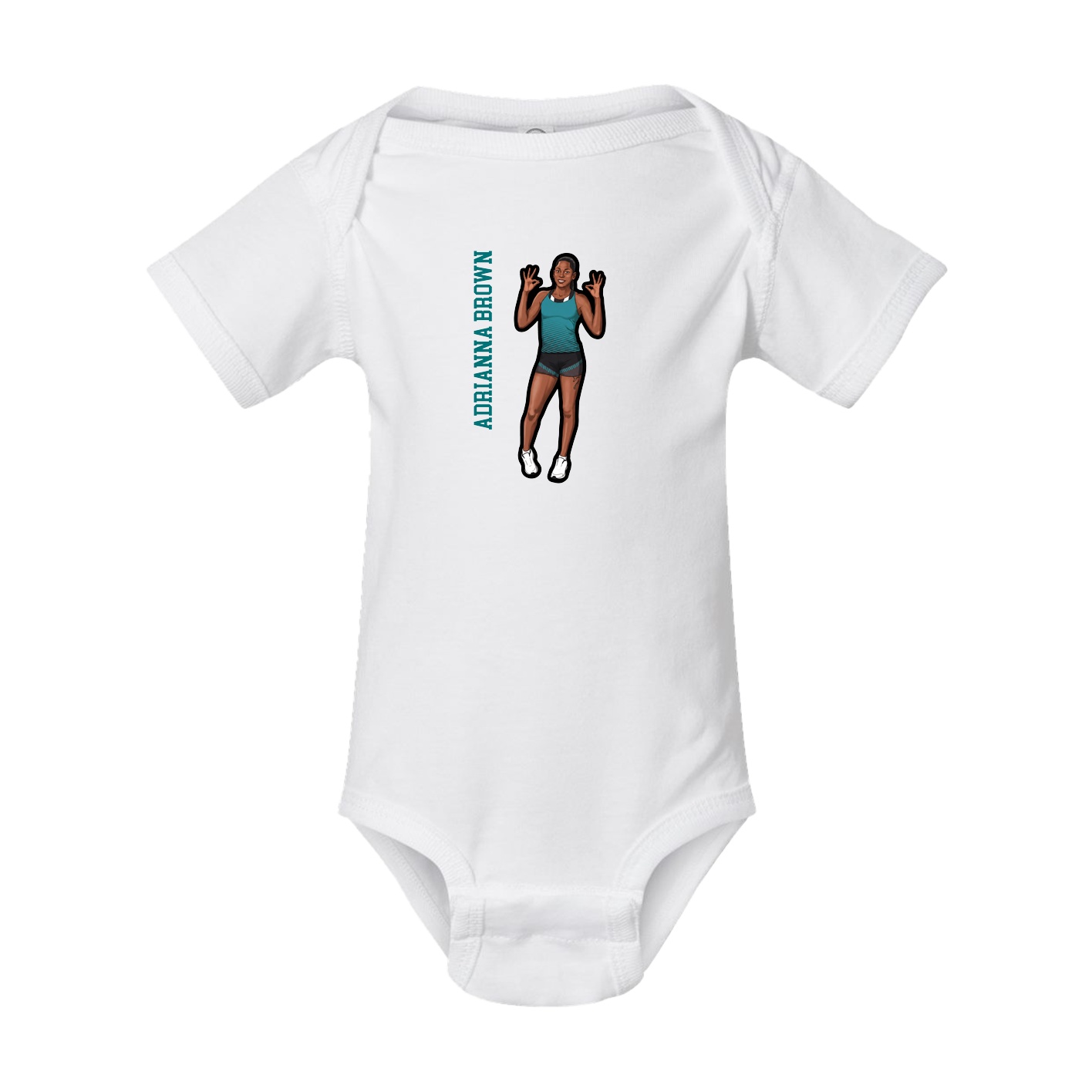 Baby Onesie — Name Vertical in White