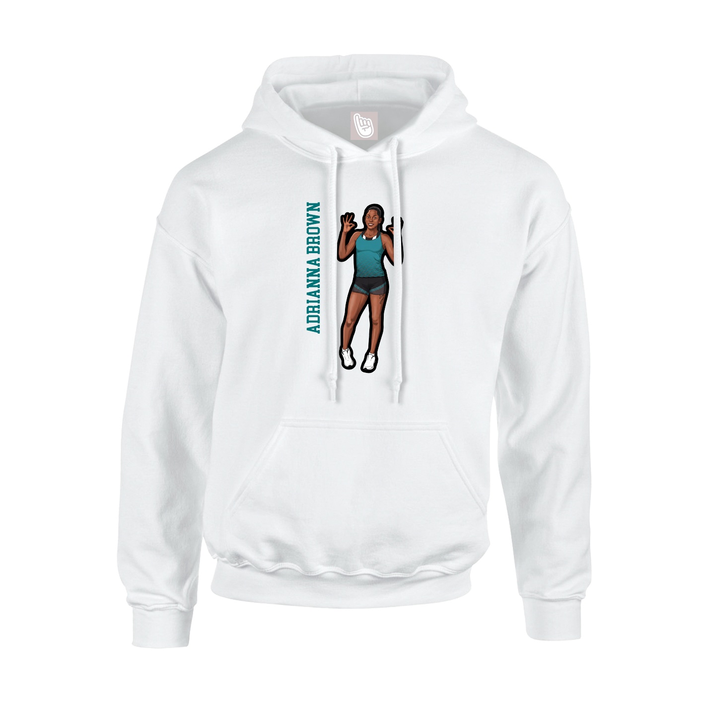Hoodie — Name Vertical in White