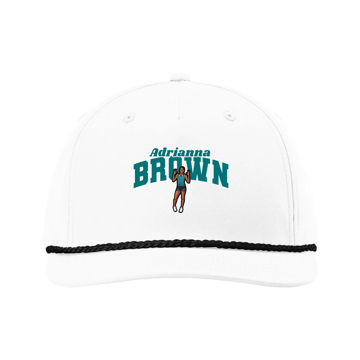 Five-Panel Classic Rope Cap — Signature Arch in White