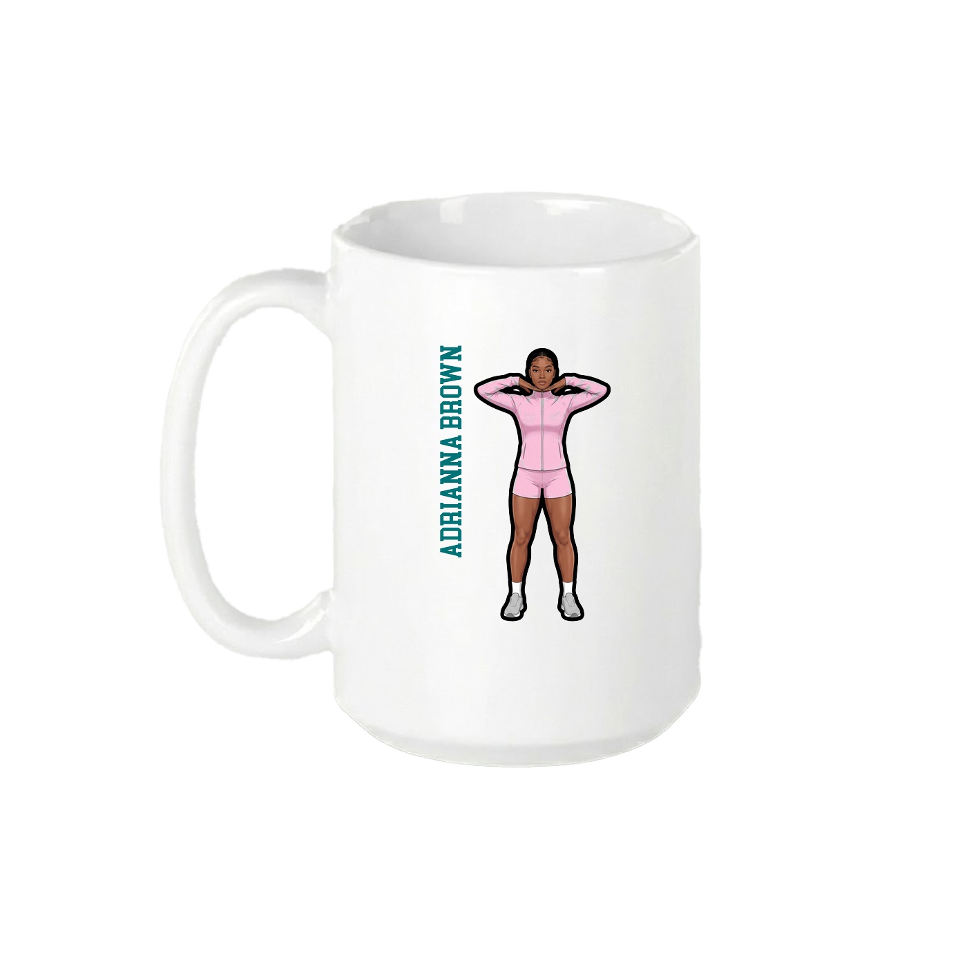 15oz Coffee Mug — Name Vertical in White