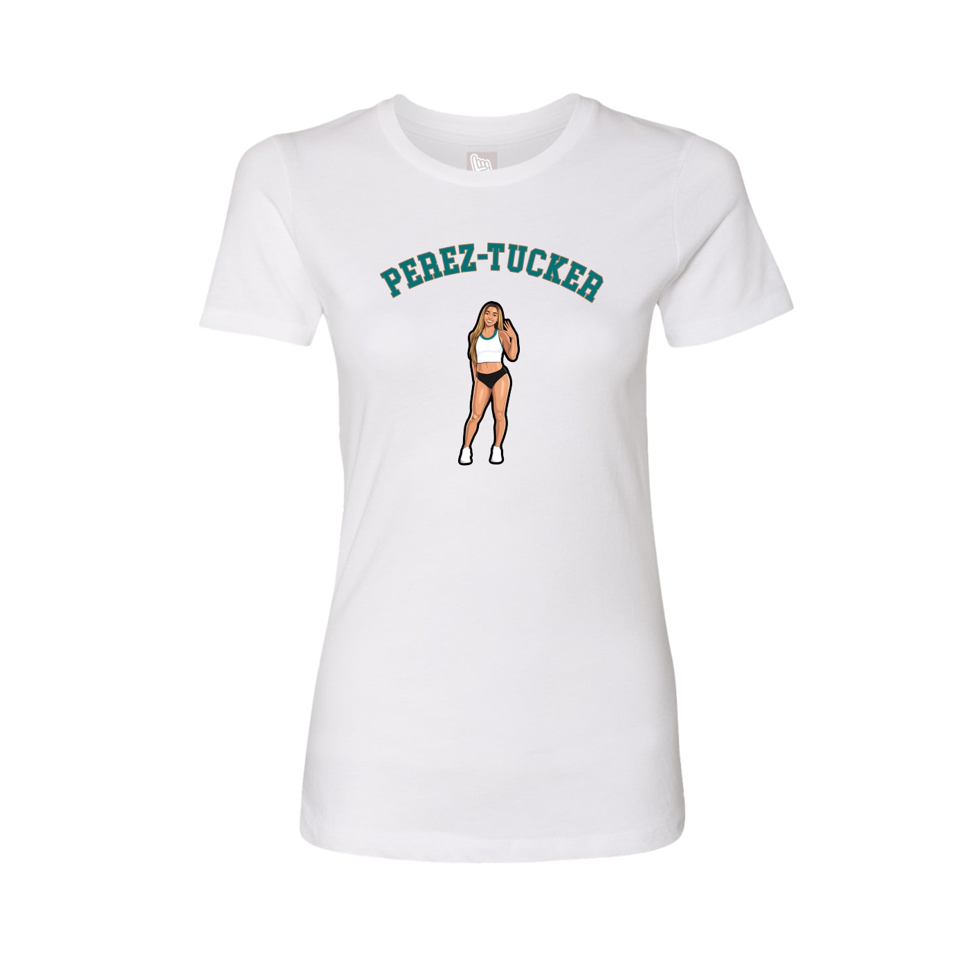Fitted Women's Tee — Shirsey Arch in White