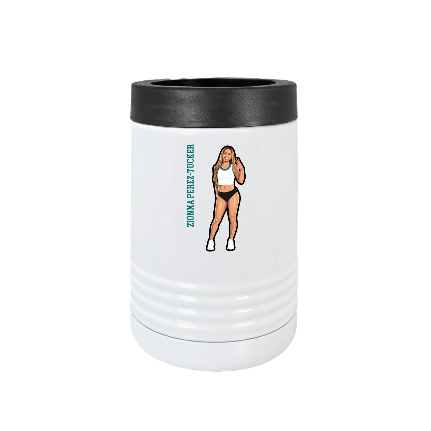Beverage Holder — Name Vertical in White