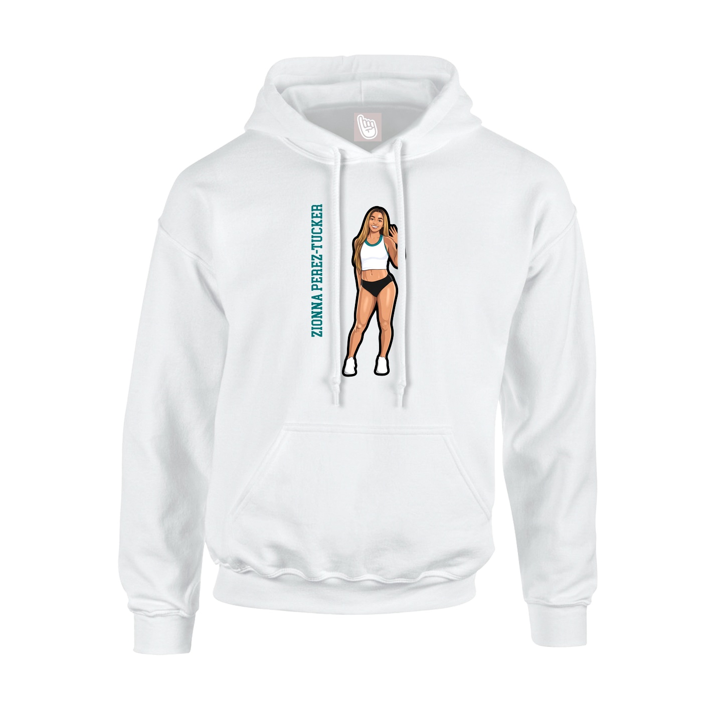 Youth Hoodie — Name Vertical in White