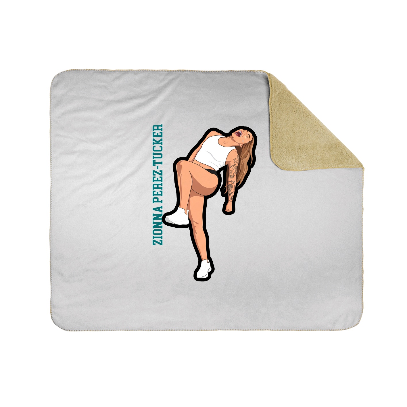 Throw Blanket — Name Vertical in White
